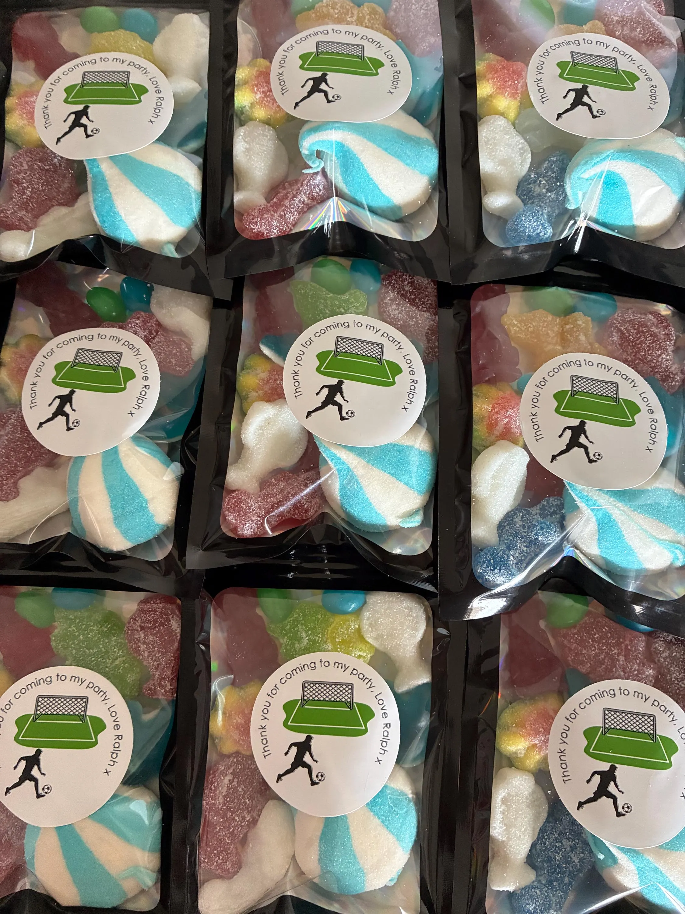 Personalised Football Party Bags: Pre-filled Sweets
