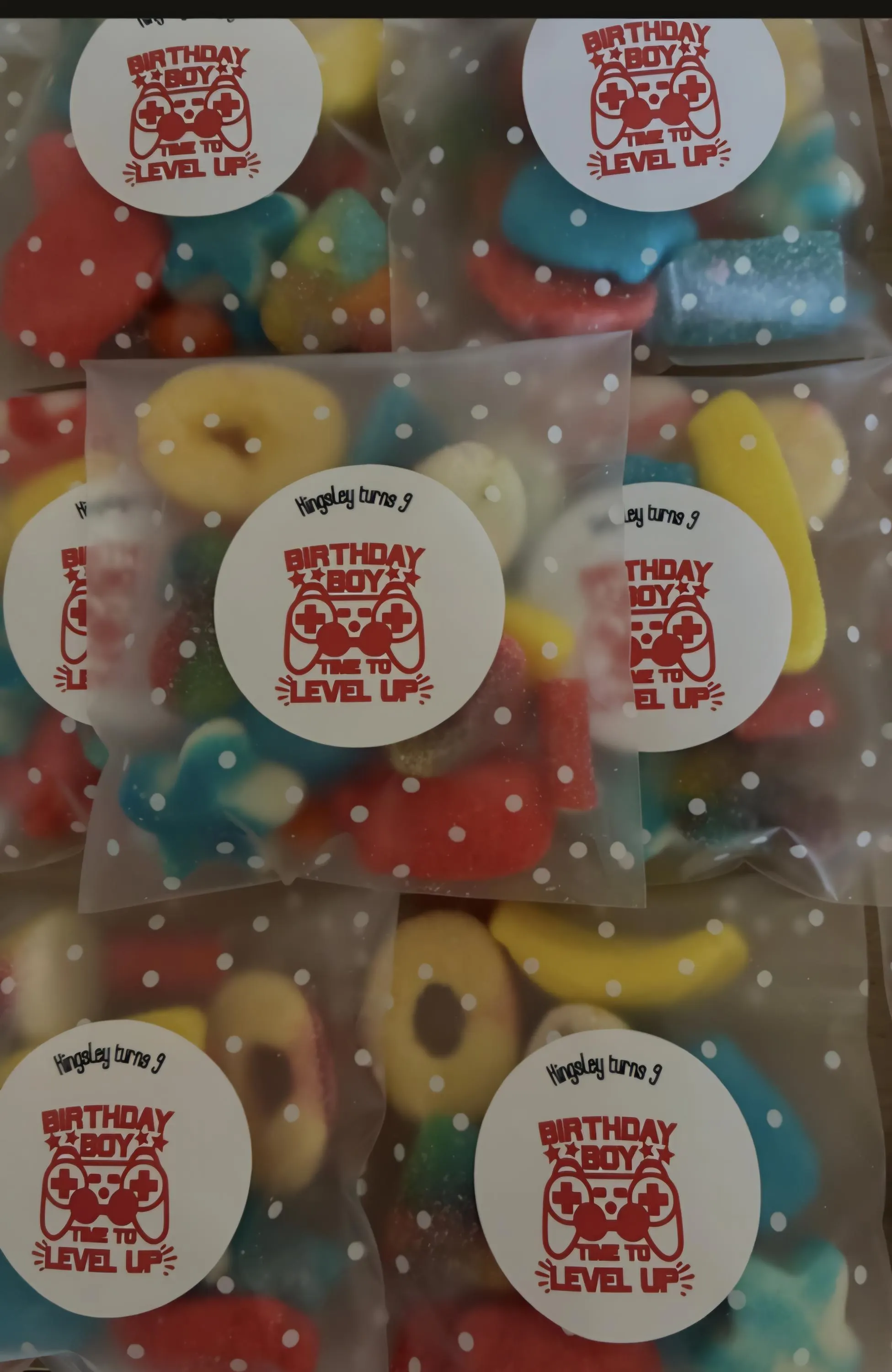 Personalised Games  theme Party Favour Bags: Pre-filled Sweet Pouches (10cm x 15cm)