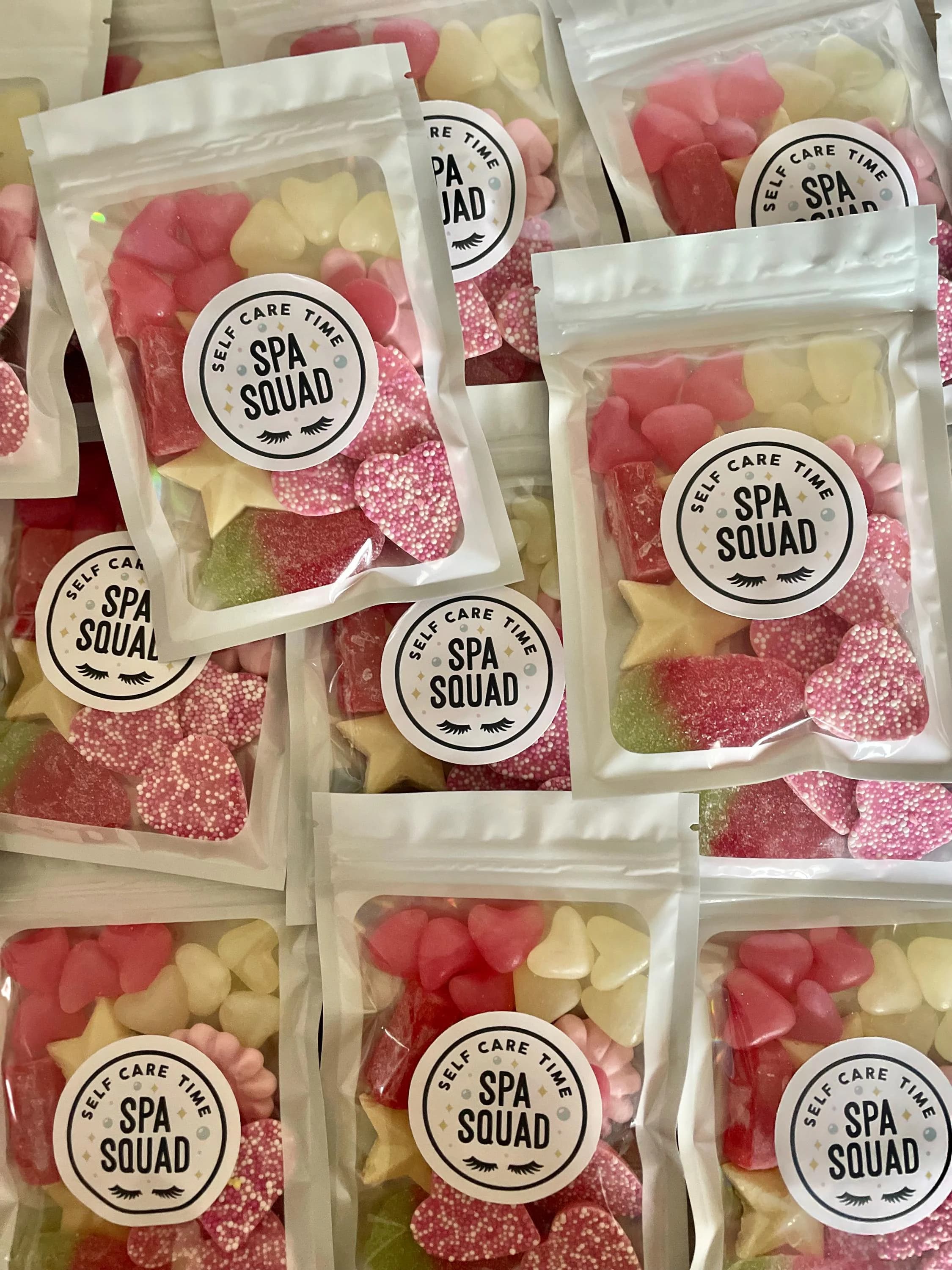 Pre filled Spa Day Treat Bags, Assorted Candies, Gummies, Chocolate