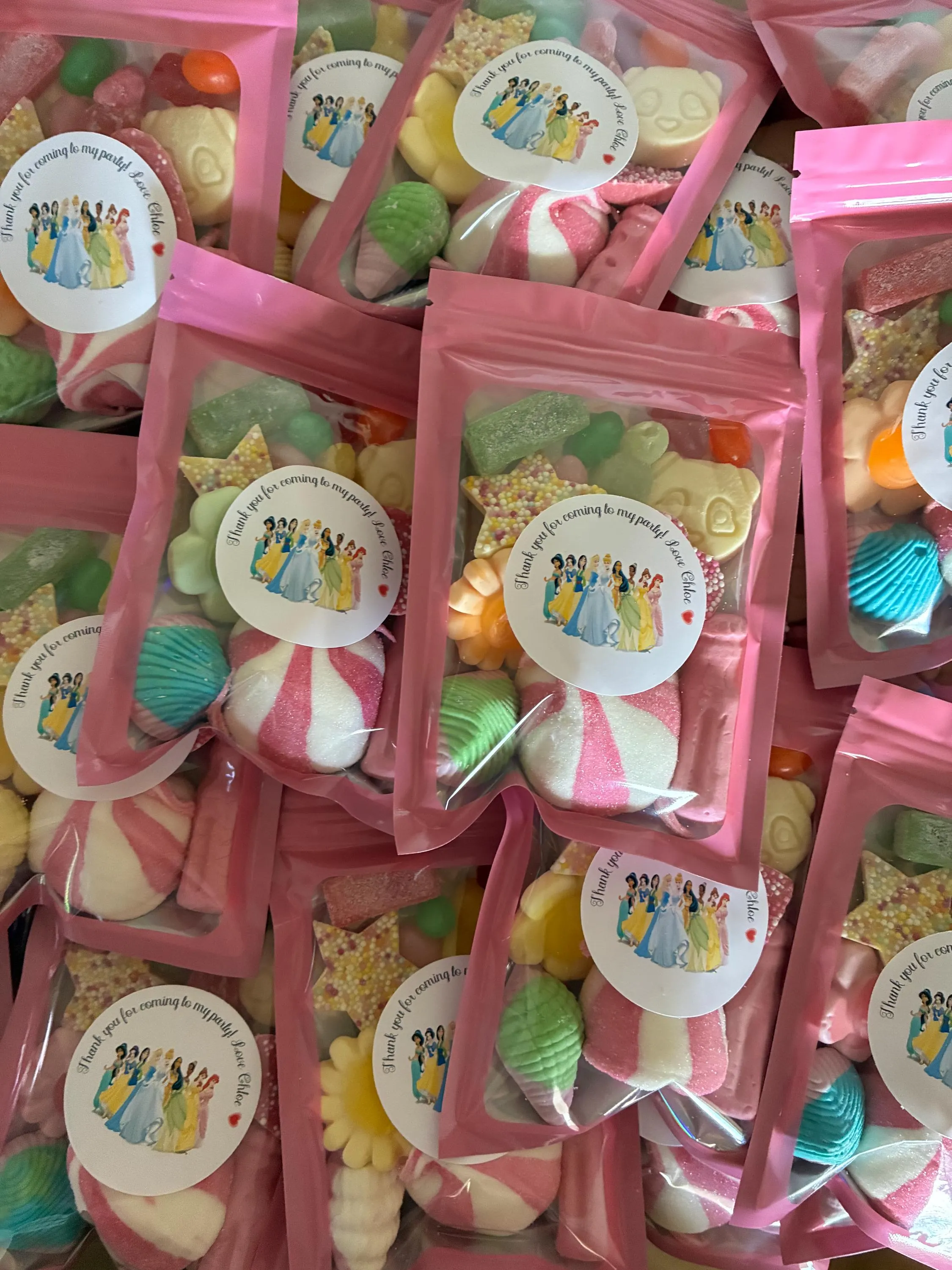 Personalised Princess Party Bags: Assorted Sweets for Children's Birthdays