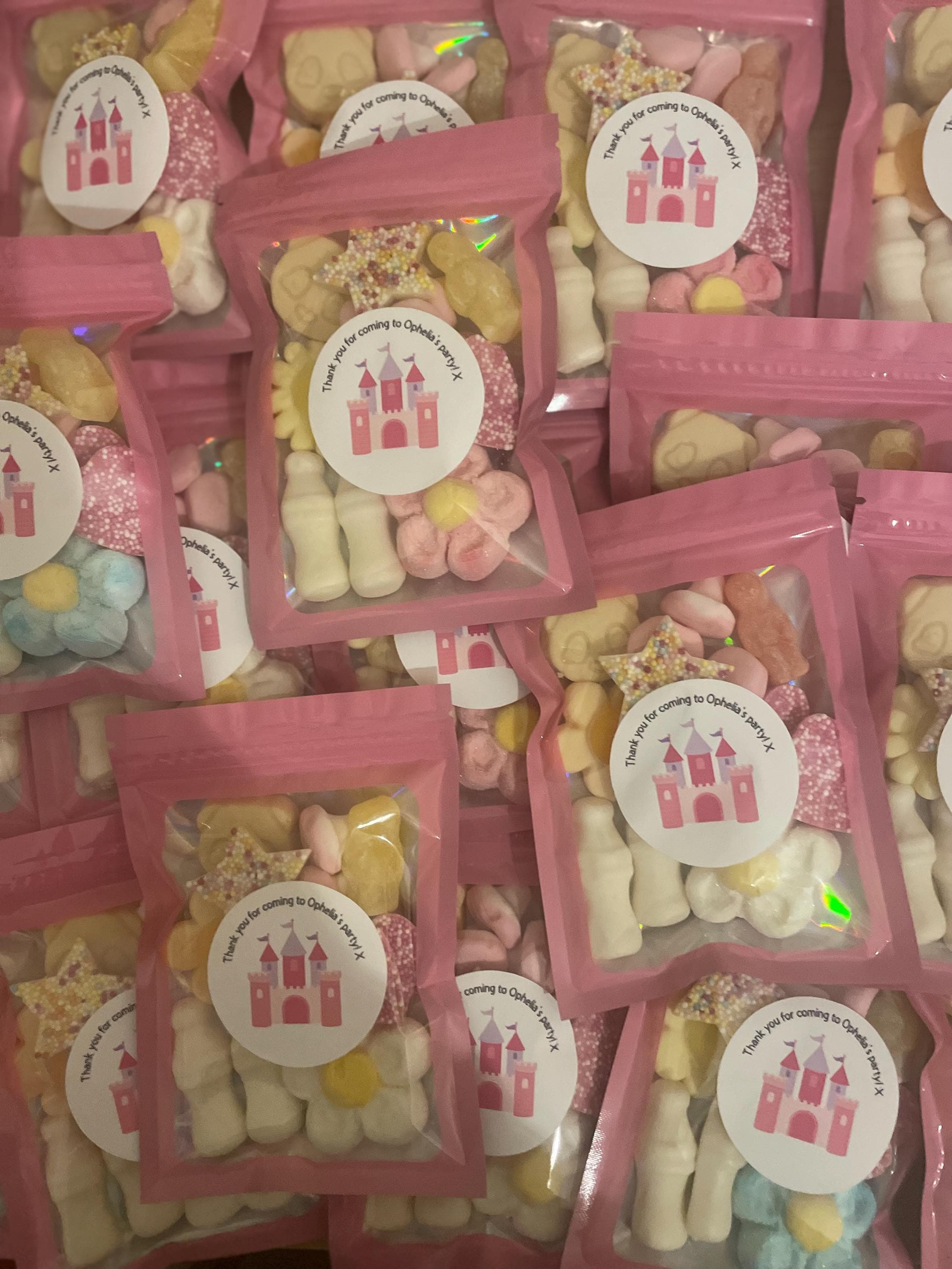 Personalised pre filled Princess Castle Party Sweet Pouches