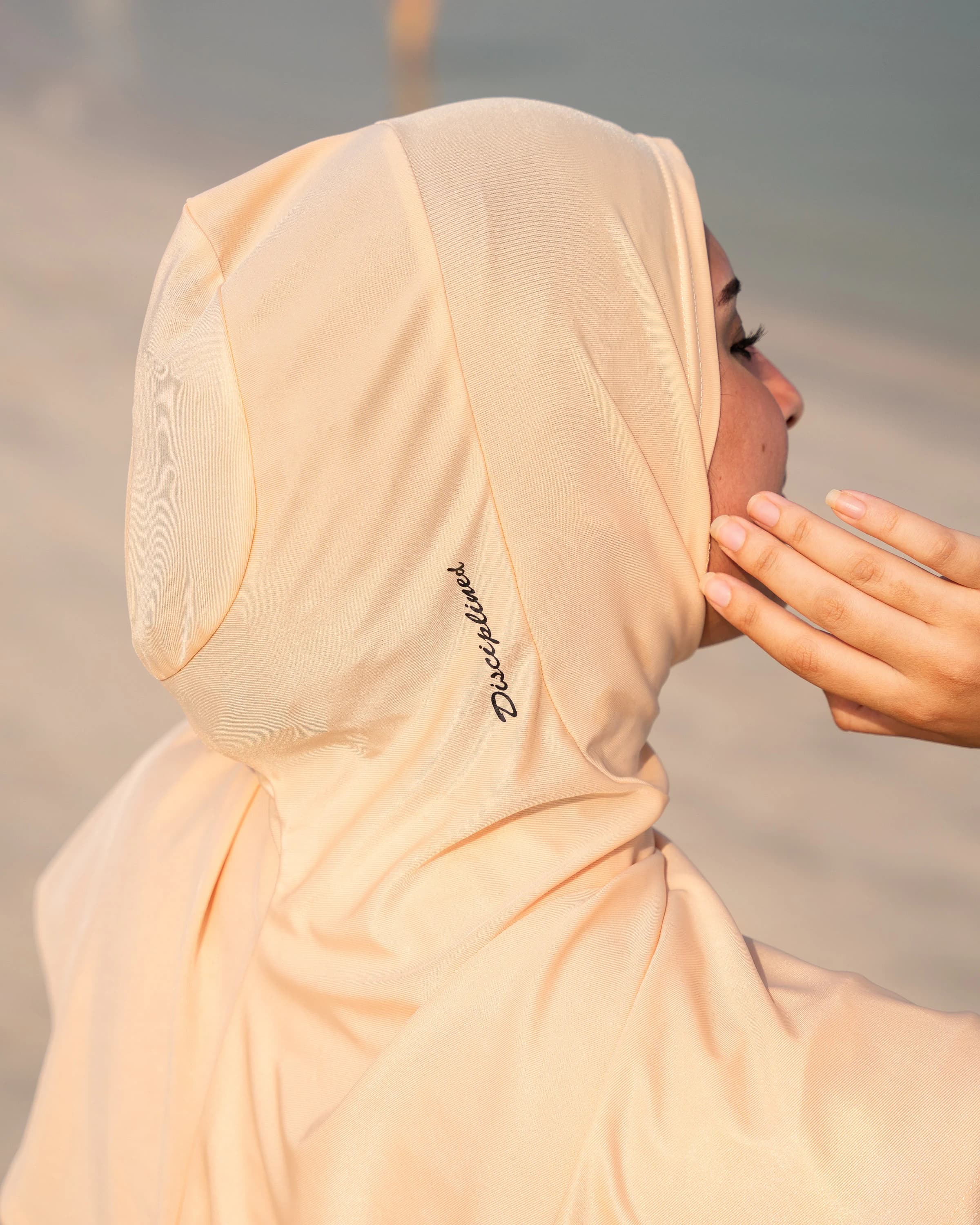 New Sandy Beige Swim Hijab - image 5