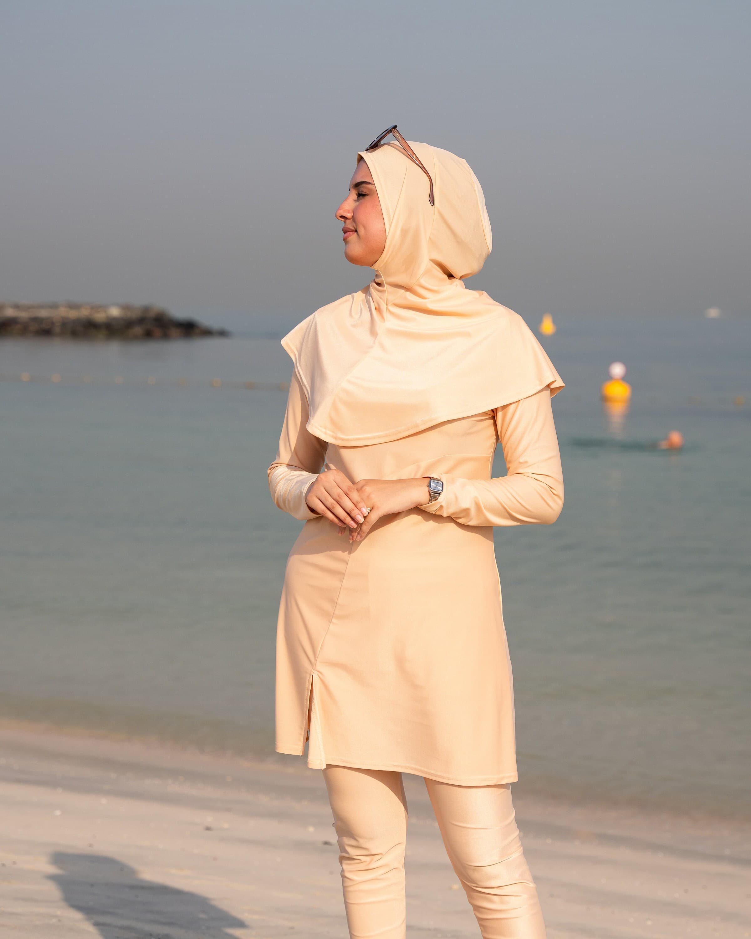 New Sandy Beige Swim Hijab