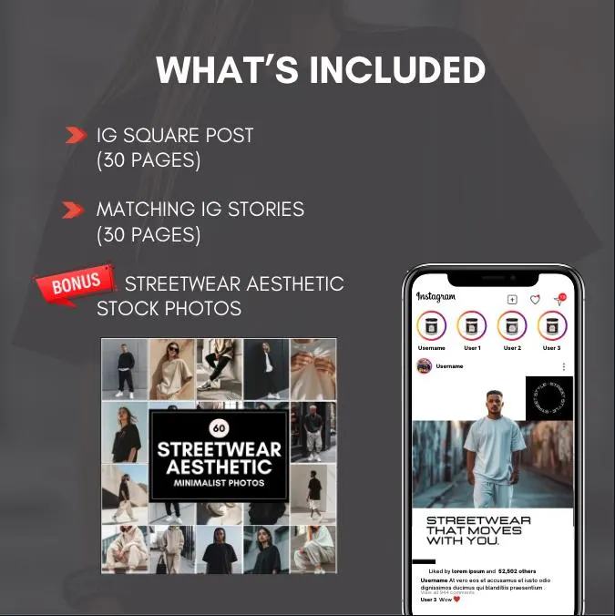 Streetwear Aesthetic Instagram Template Bundle | Editable Canva Templates + Bonus Stock Photos - image 2