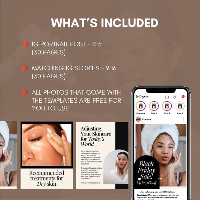 Skincare Instagram Templates | 30 Square Posts + 20 Story Templates | Editable Canva Design | Beauty  Aesthetics Media Kit - image 2
