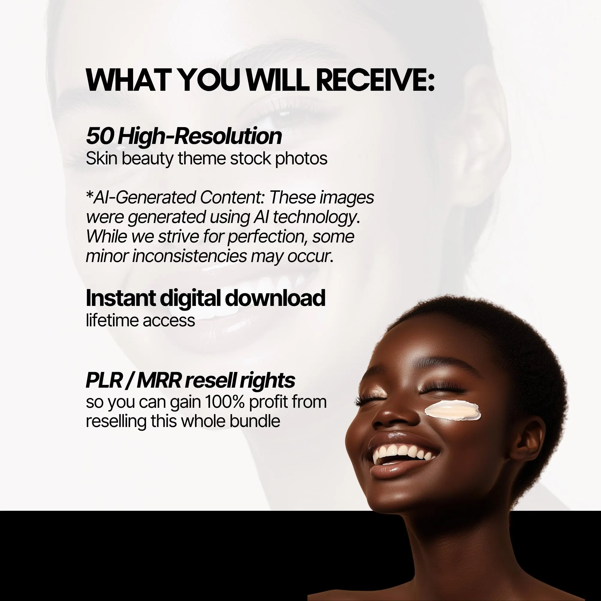 Melanin Stock Photos | Skincare Bundle | Black Woman Images For Beauty Professionals - image 4