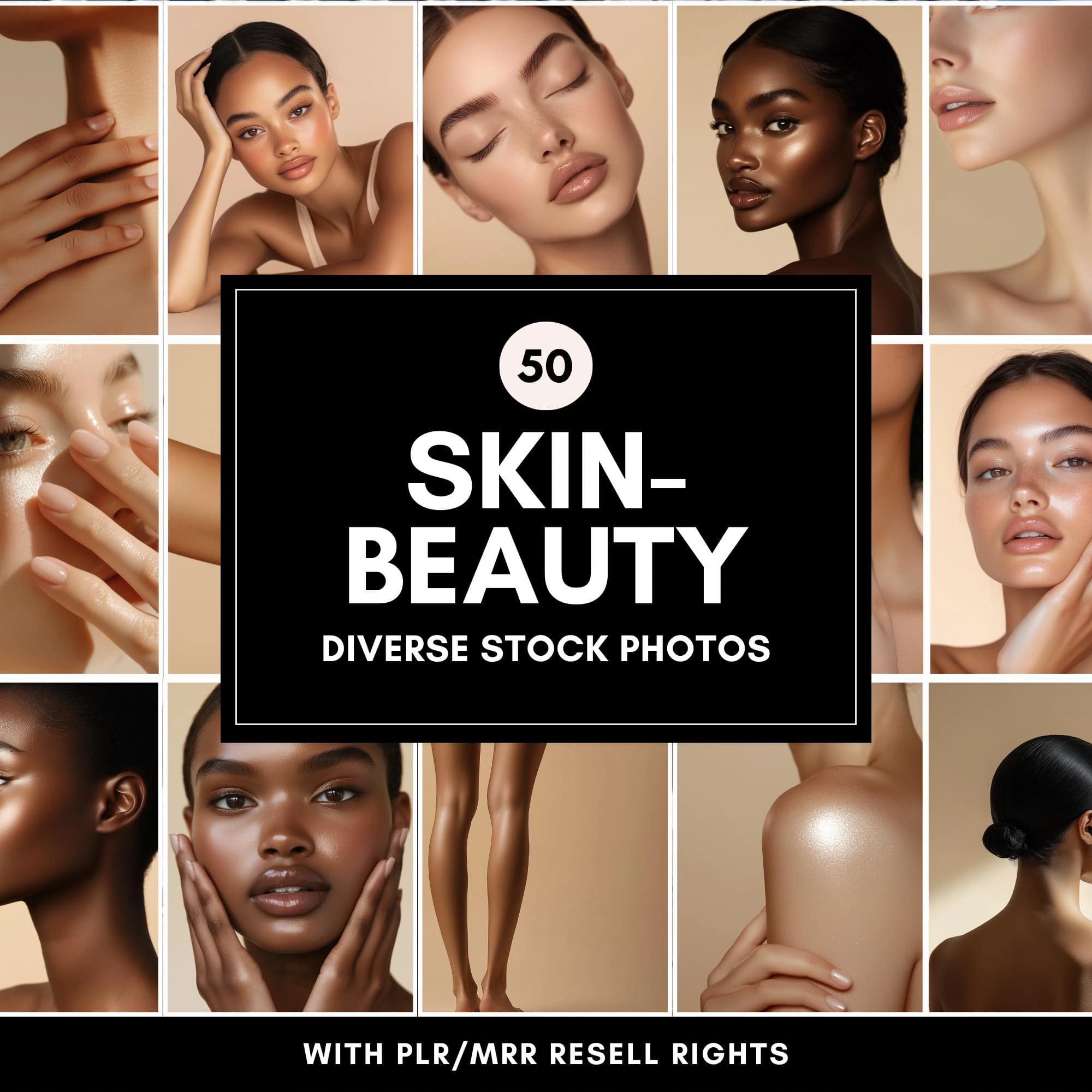 Female Skincare Model Stock Photos | Diverse Inclusive Digital Download for Branding, Skincare, Marketing & Social Media