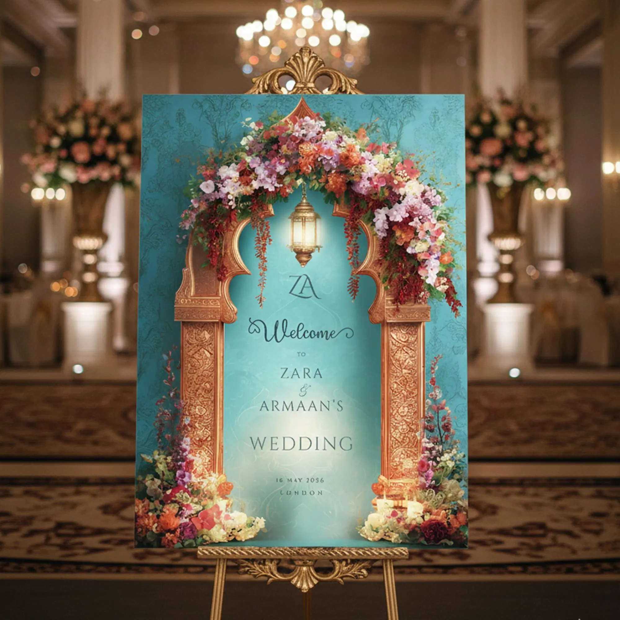 Editable Nikah Welcome Sign Template, Muslim Wedding Welcome Poster, Islamic Wedding Decor, Wedding Wedding Sign, Nikah Signage - image 4
