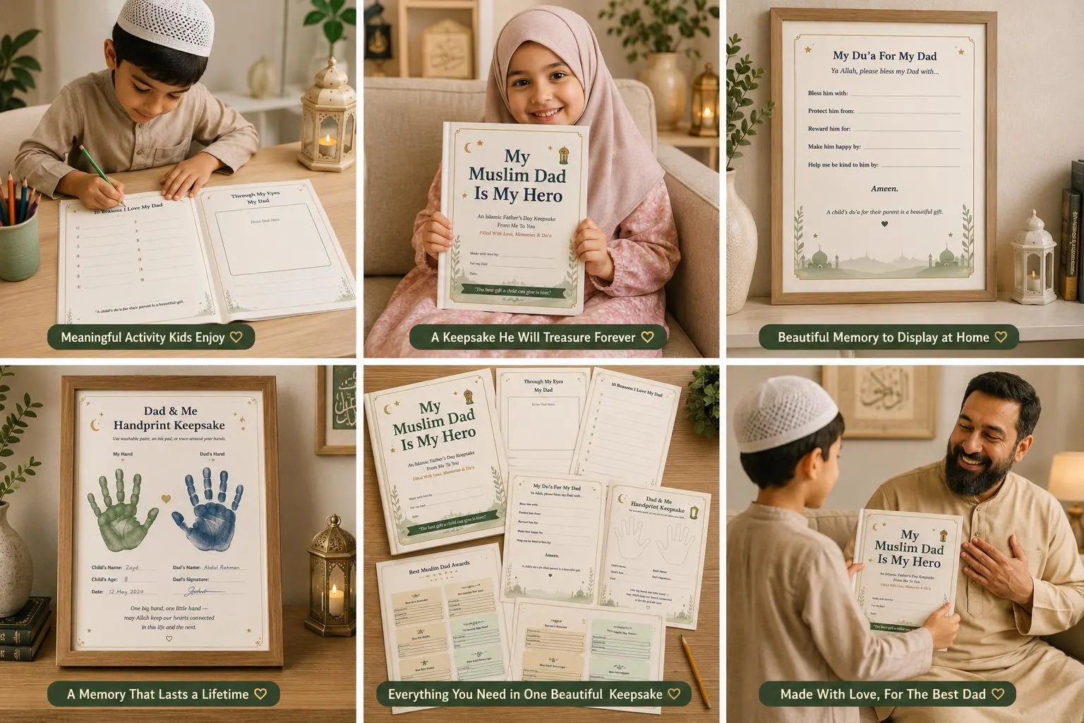 My Muslim Dad Is My Hero Keepsake Book | Islamic Father's Day Gift (Digital Download) - image 2