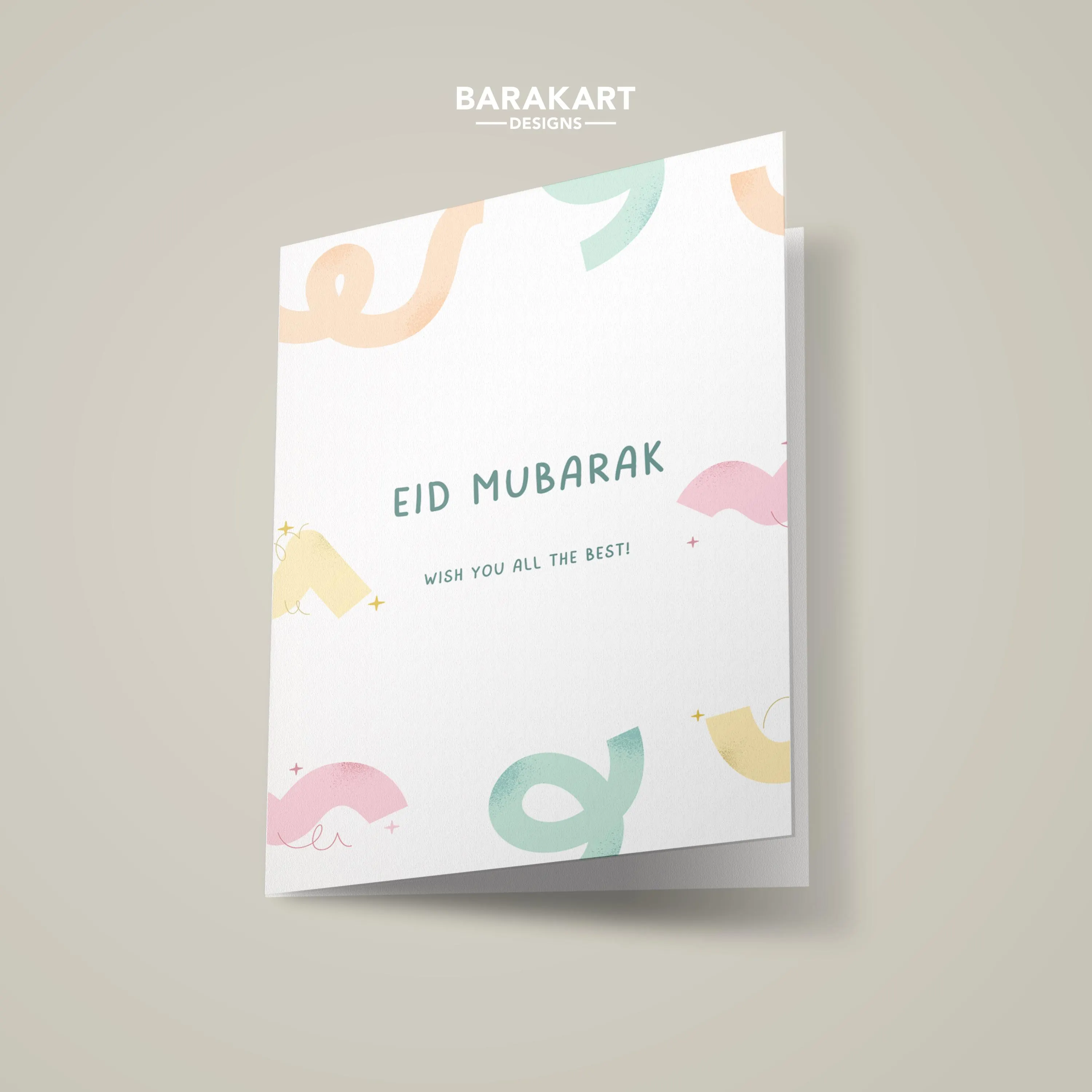 Eid Mubarak Cards | Fun Minimalist Eid Card | Modern Eid Mubarak Greeting | Cute Islamic Celebration Card | Eid Gift