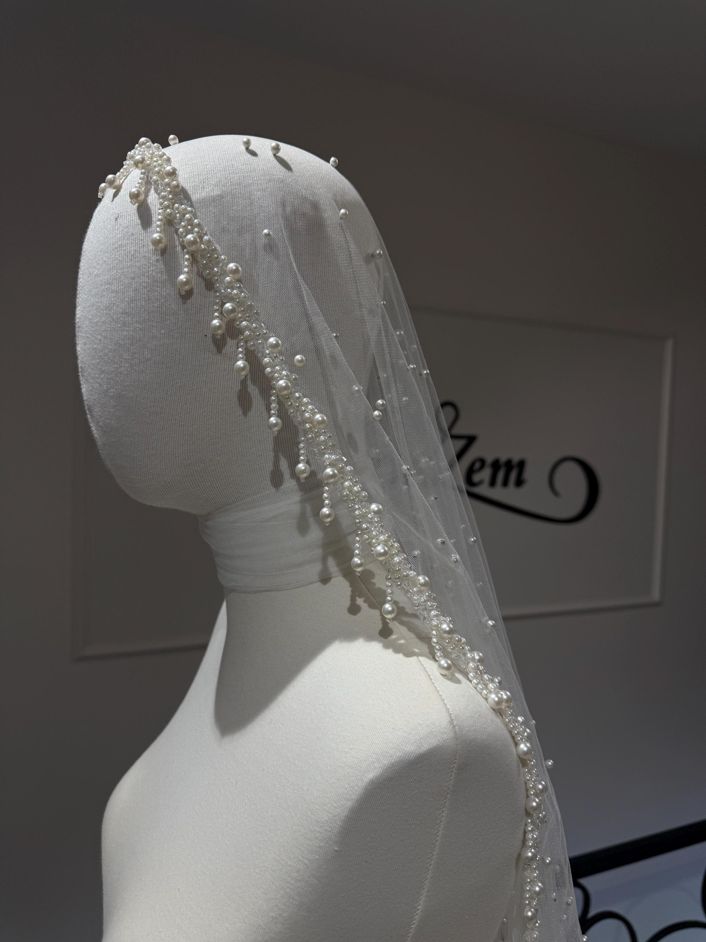 Modest Wedding Dress – Handcrafted Beaded Lace A-Line Bridal Gown, Long Sleeve Hijab - image 5