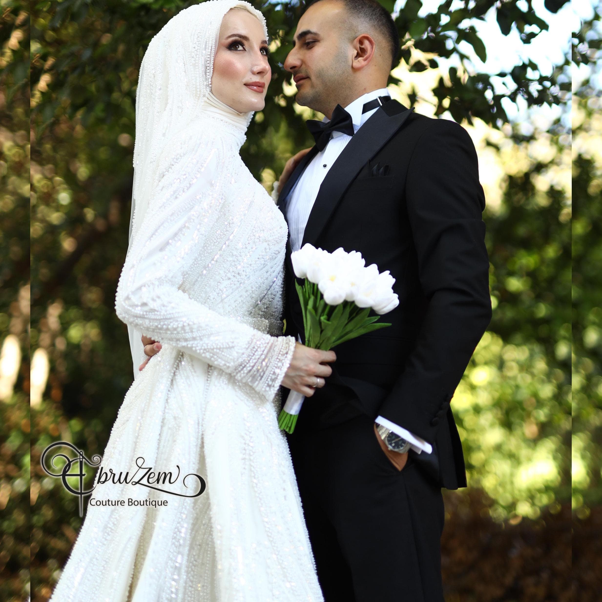 Handcrafted Lace Wedding Dress – Long Sleeve A-Line Bridal Gown for Hijab Brides - image 5