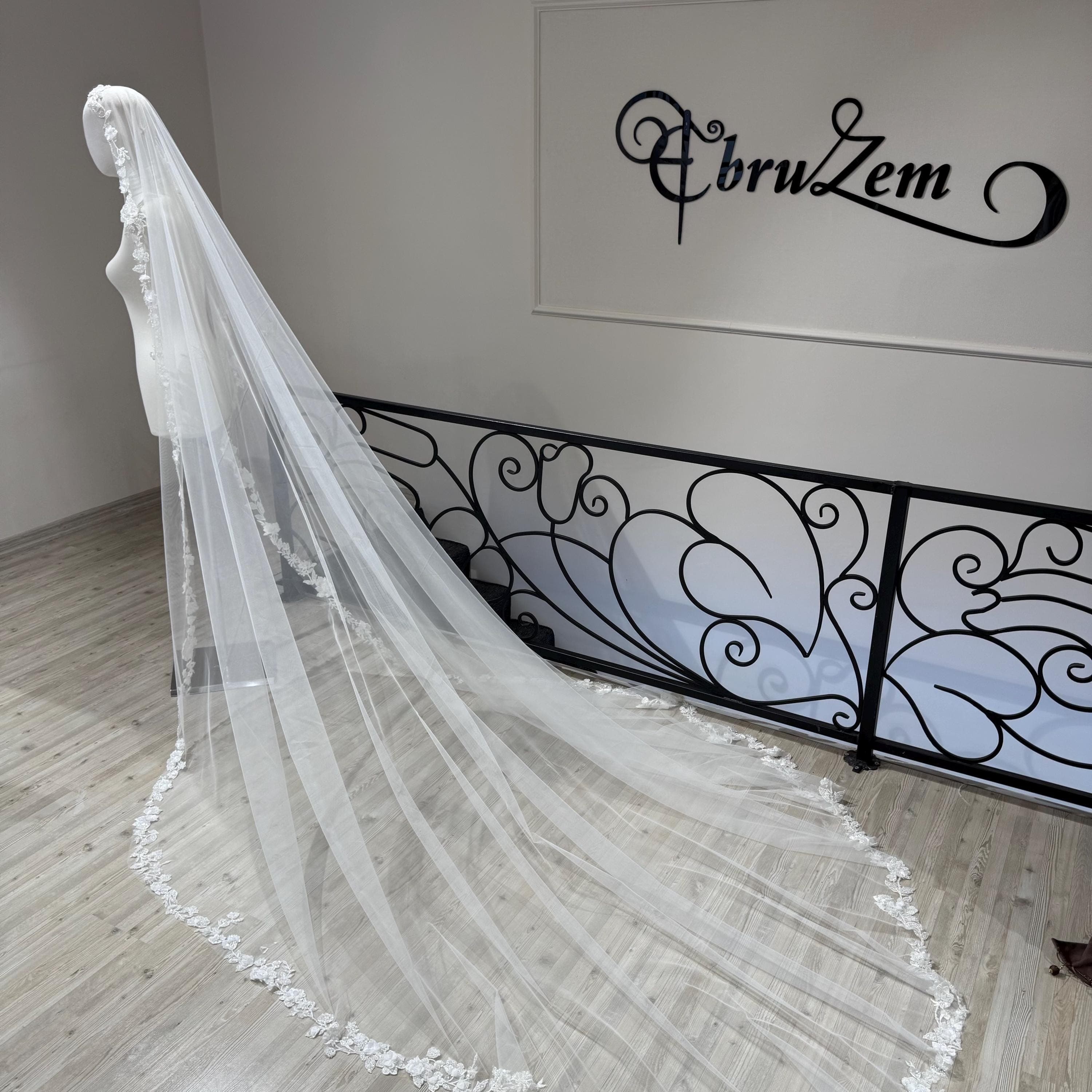 Wedding Tulle Veil for Modest & Hijab Brides | Elegant Long Lace Veil - image 5