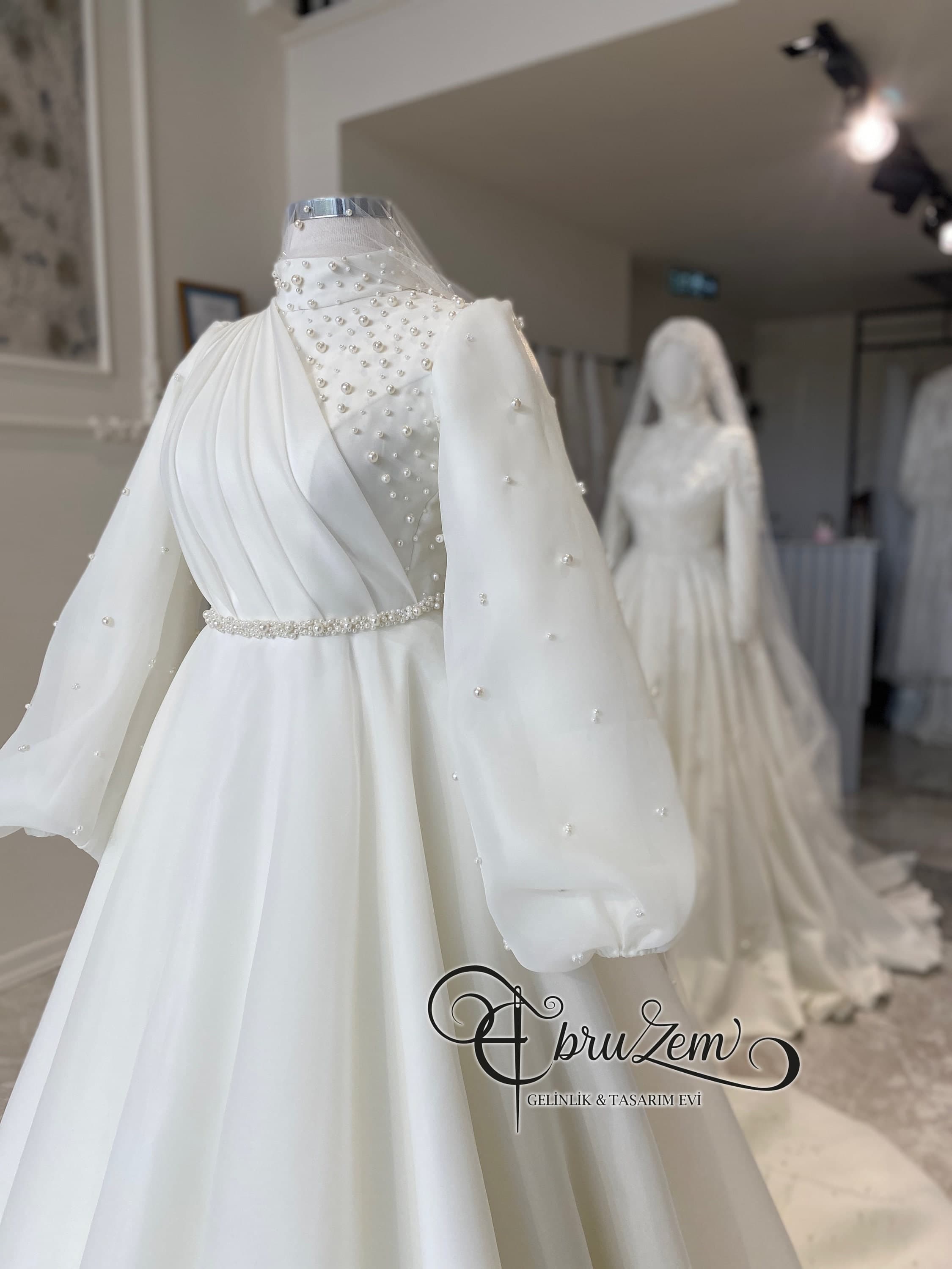 Modest Wedding Dress: Long Sleeve Islamic Bridal Gown - image 4