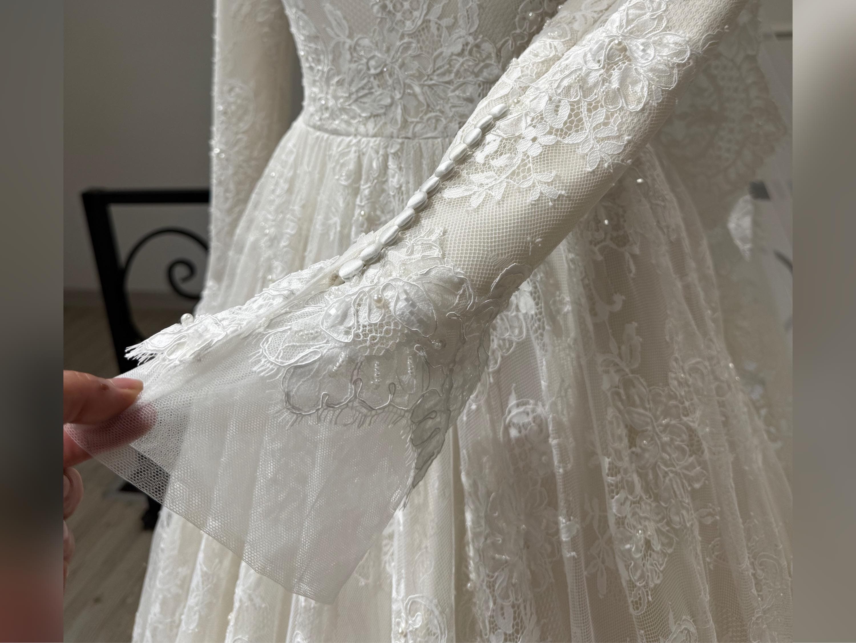 Wedding dress Full Lace Wedding Dress | Modest Hijab Bridal Style bridal gown - image 5