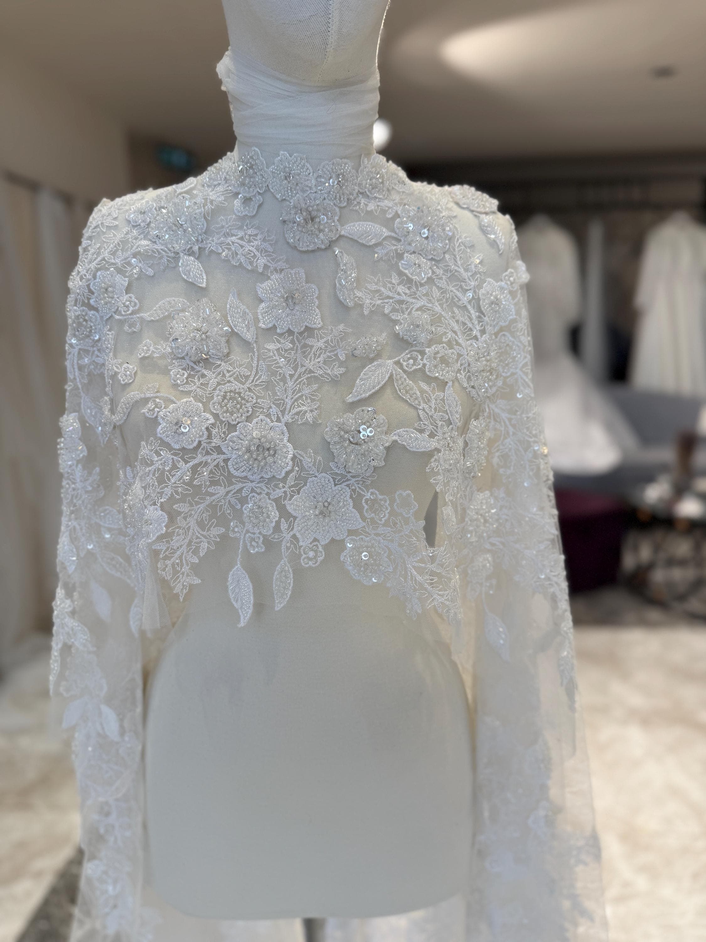 Modest Satin Hijab Wedding Dress – Custom Islamic Gown with Long Sleeves & Train