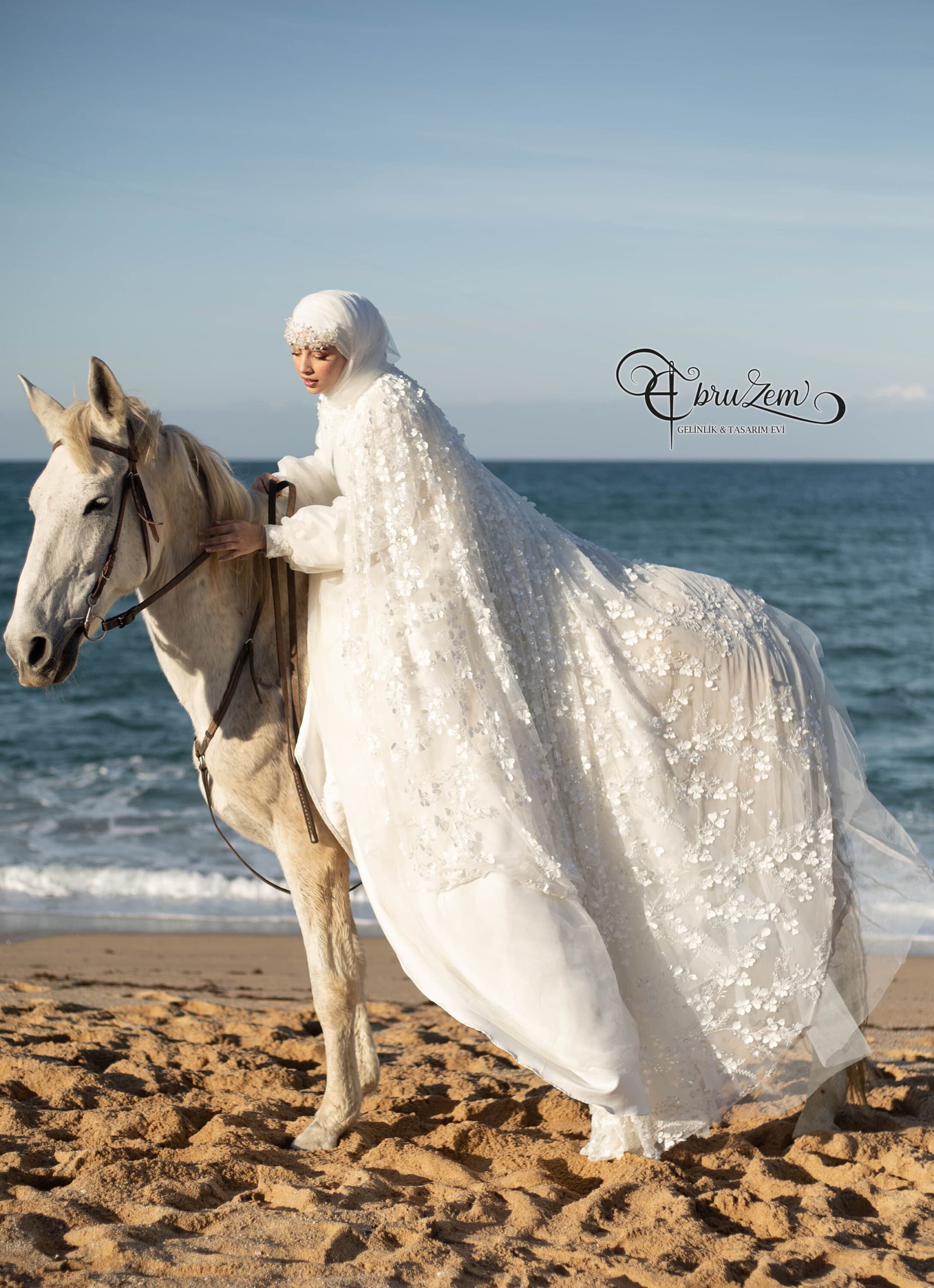 Modest Long Sleeve Hijab Wedding Dress – Custom Elegant A-Line Bridal Gown - image 3