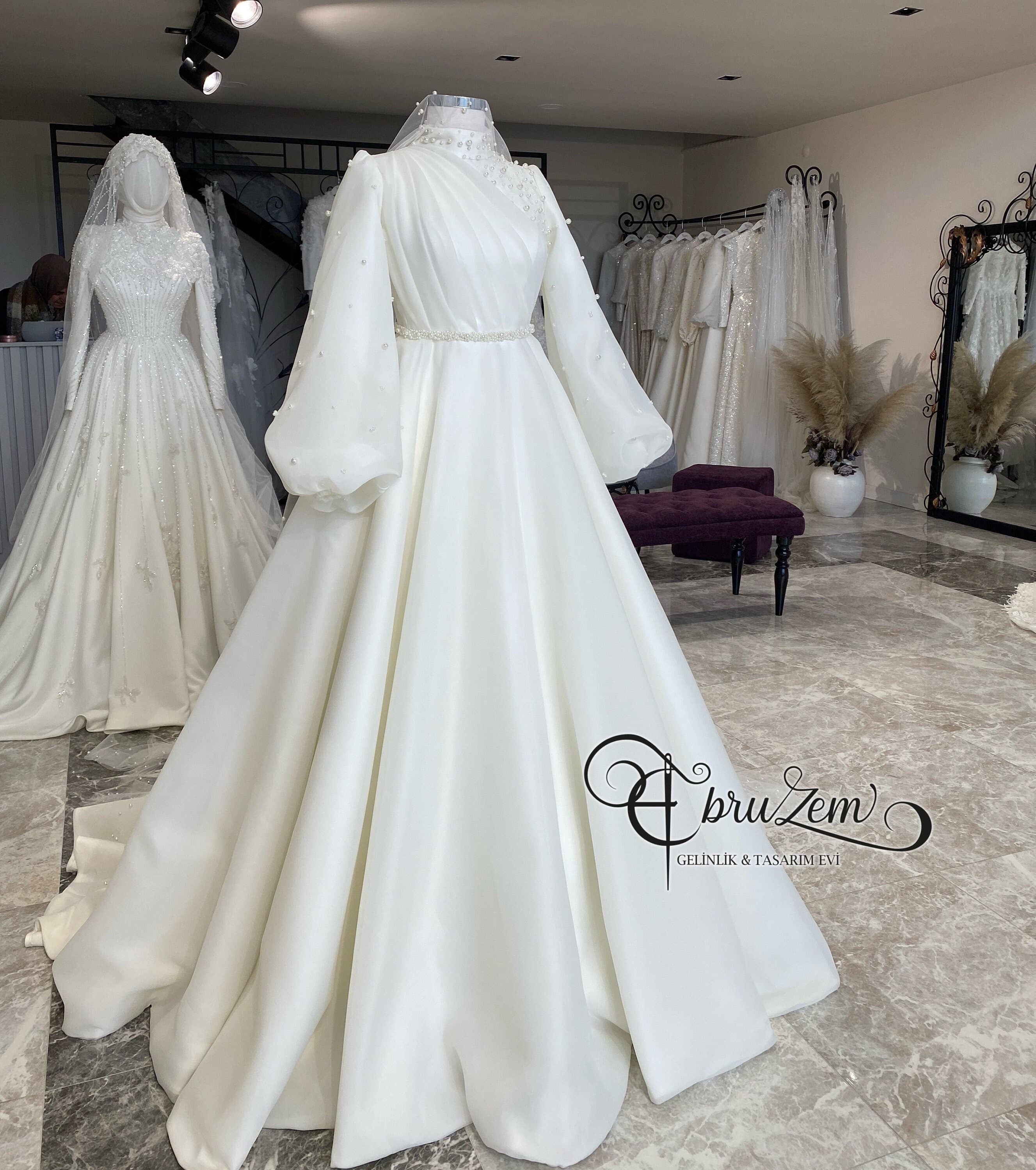 Modest Wedding Dress: Long Sleeve Islamic Bridal Gown - image 3