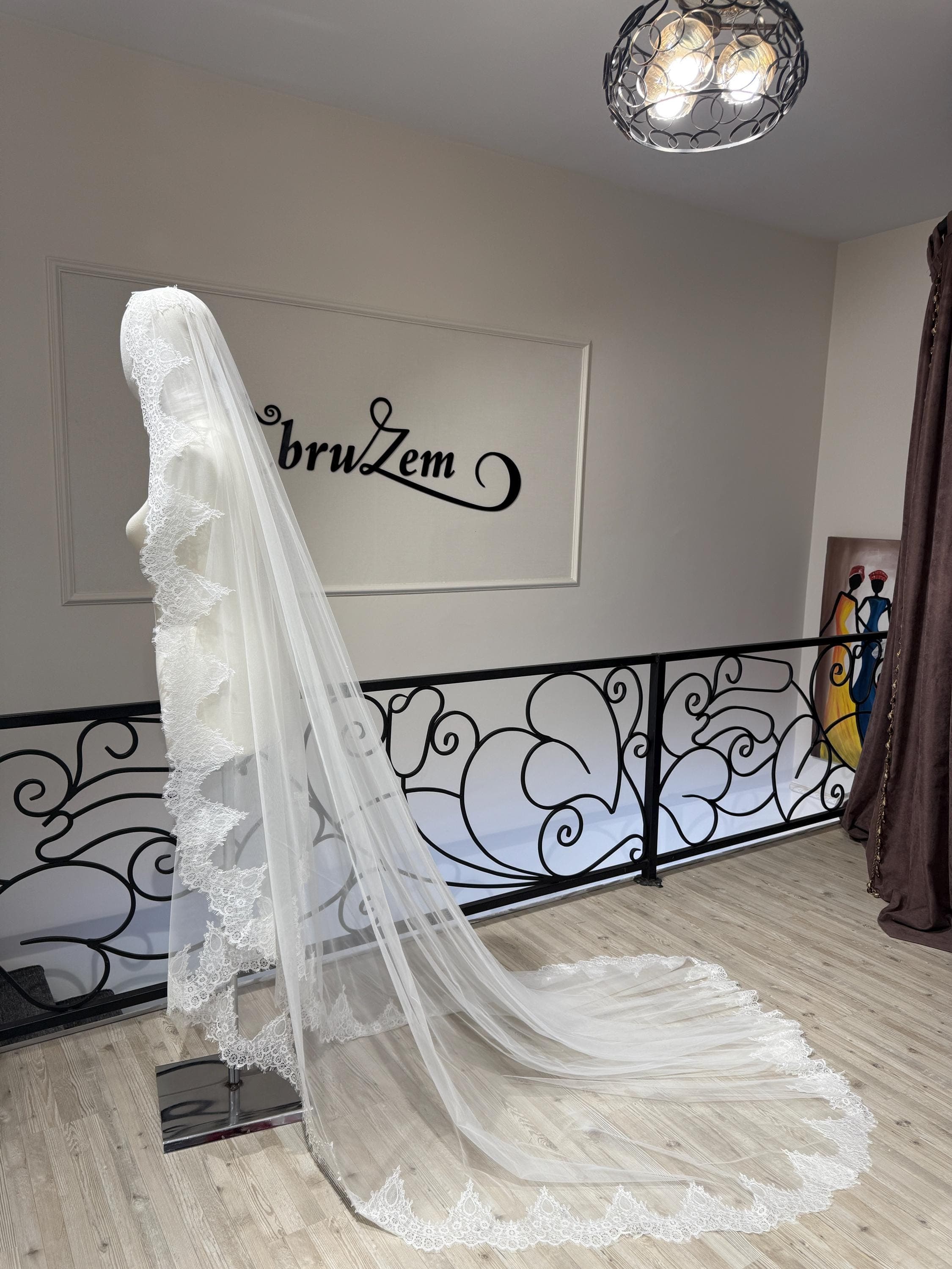 Cathedral Lace Bridal Veil: 300cm Wedding Veil - image 5