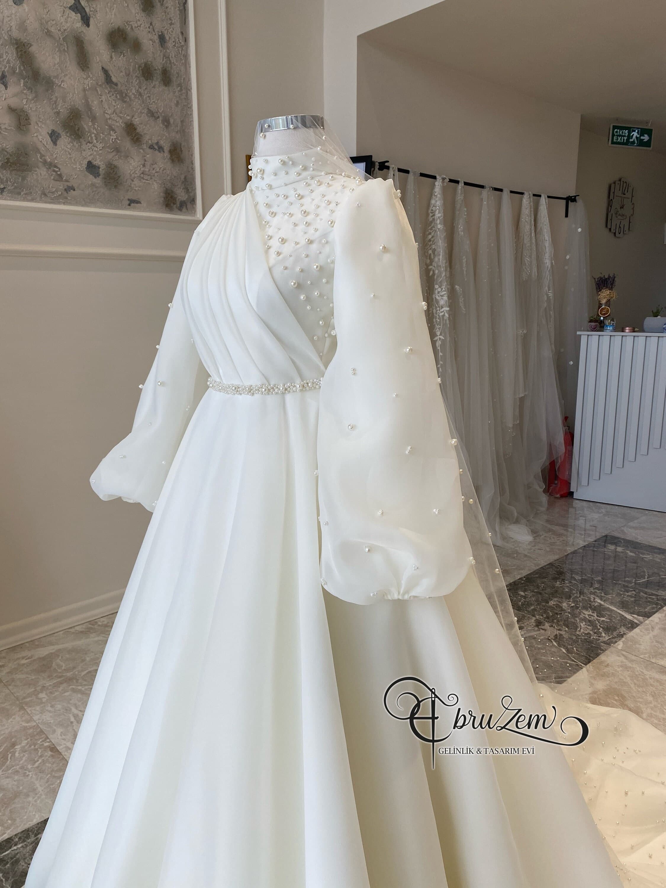 Modest Wedding Dress: Long Sleeve Islamic Bridal Gown