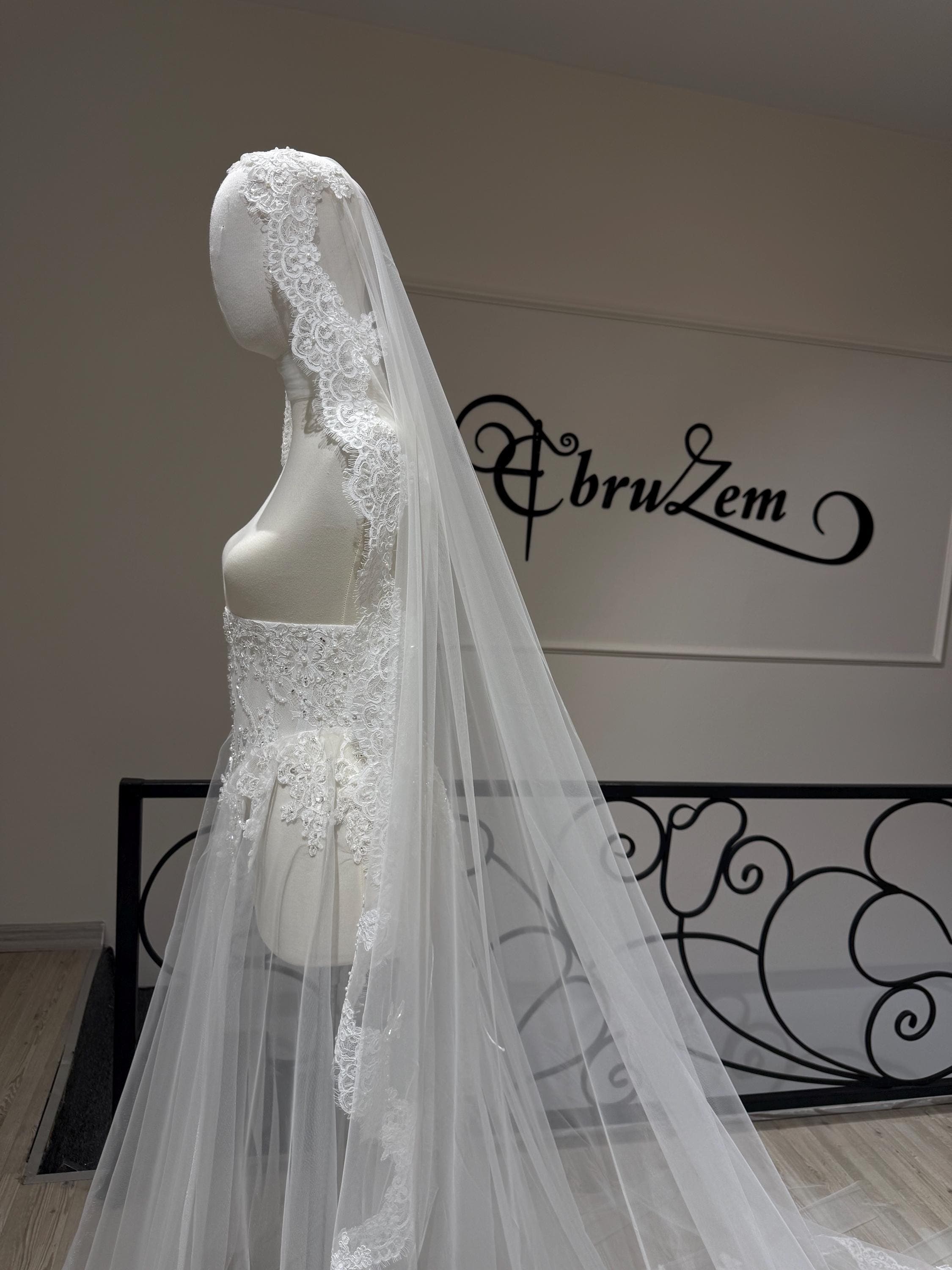 Romantic Chapel-Length Veil – Soft Tulle Two-Tier Bridal Veil with Stylishly Raw Edge - image 4