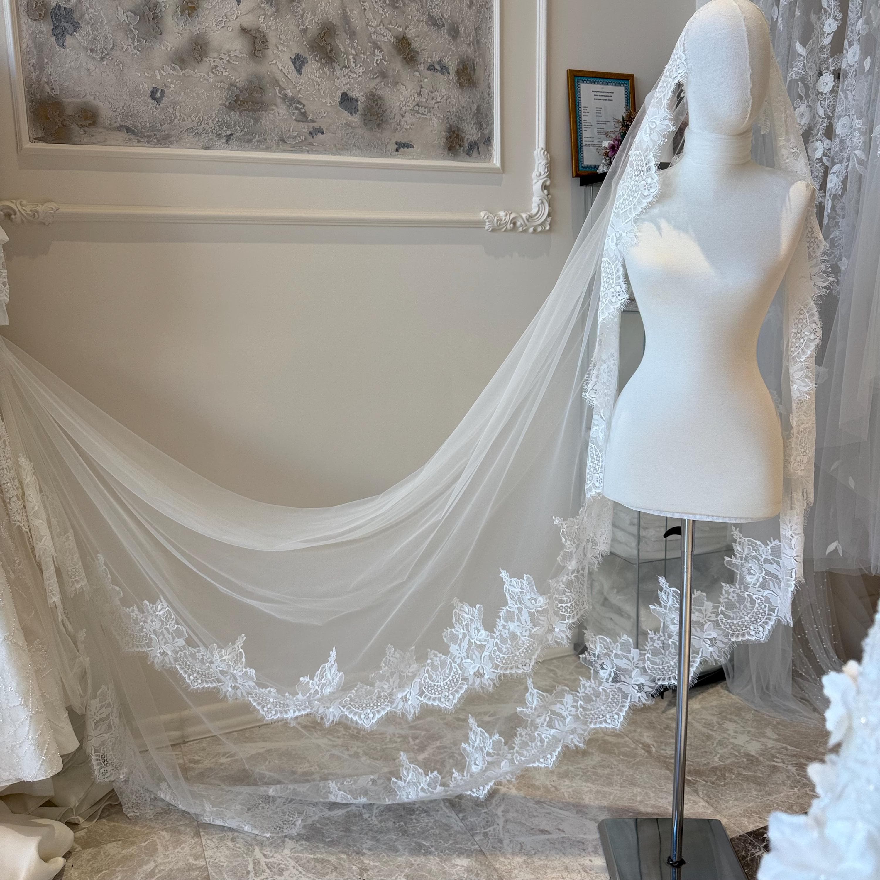 Lace Bridal Veil – Silk Tulle, 3 Meter bride veils