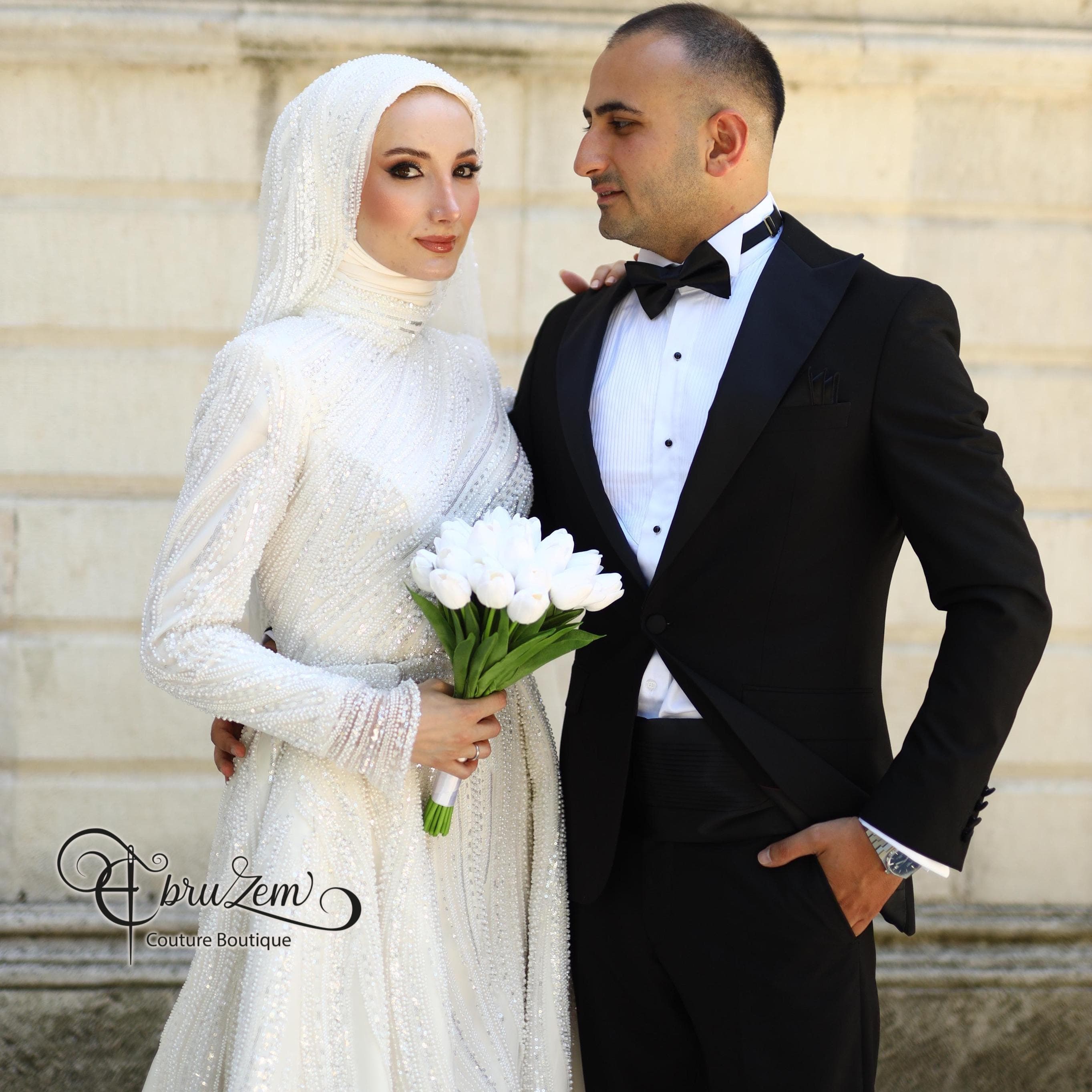 Handcrafted Lace Wedding Dress – Long Sleeve A-Line Bridal Gown for Hijab Brides - image 4
