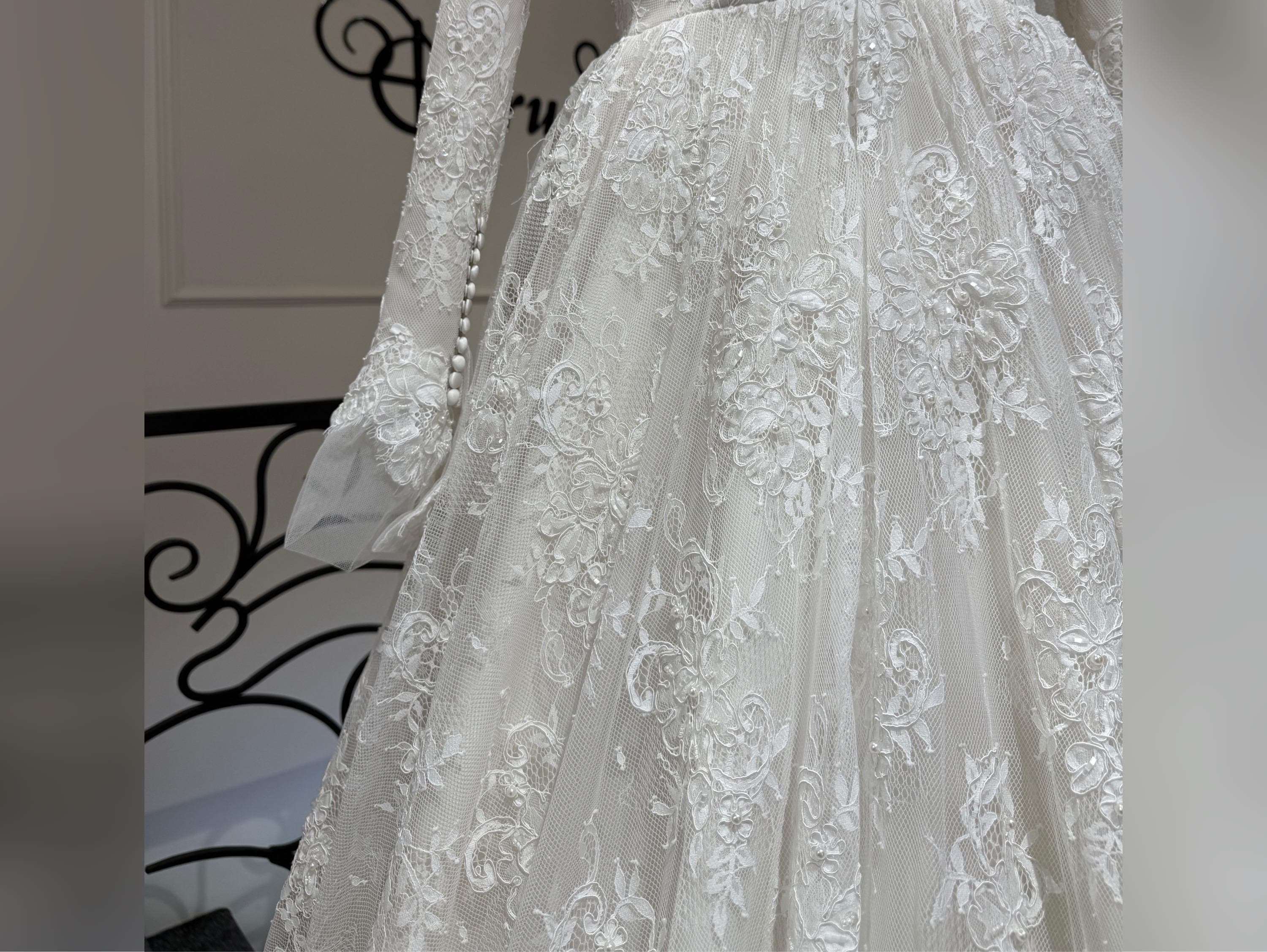 Wedding dress Full Lace Wedding Dress | Modest Hijab Bridal Style bridal gown - image 3