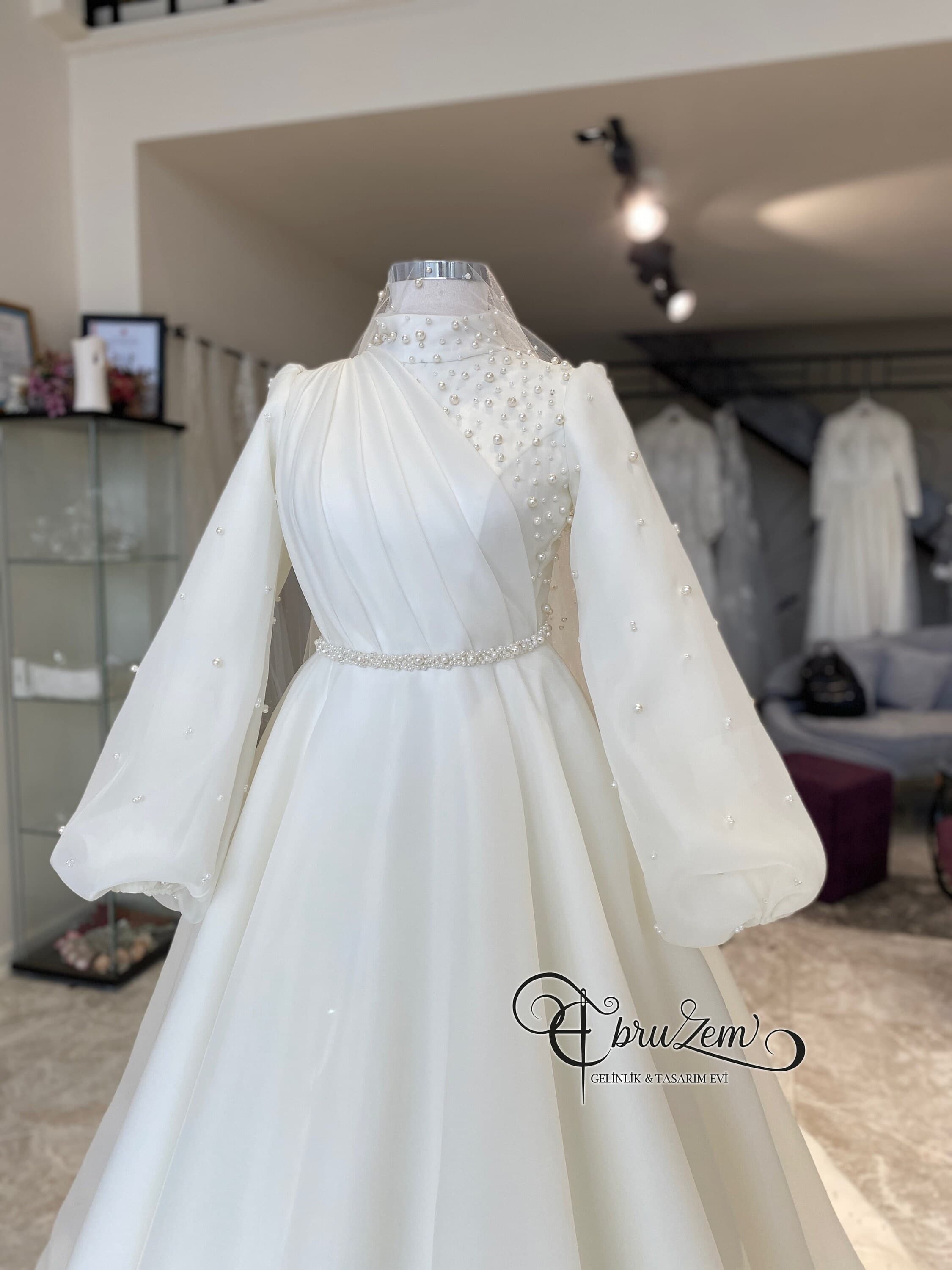 Modest Wedding Dress: Long Sleeve Islamic Bridal Gown - image 5