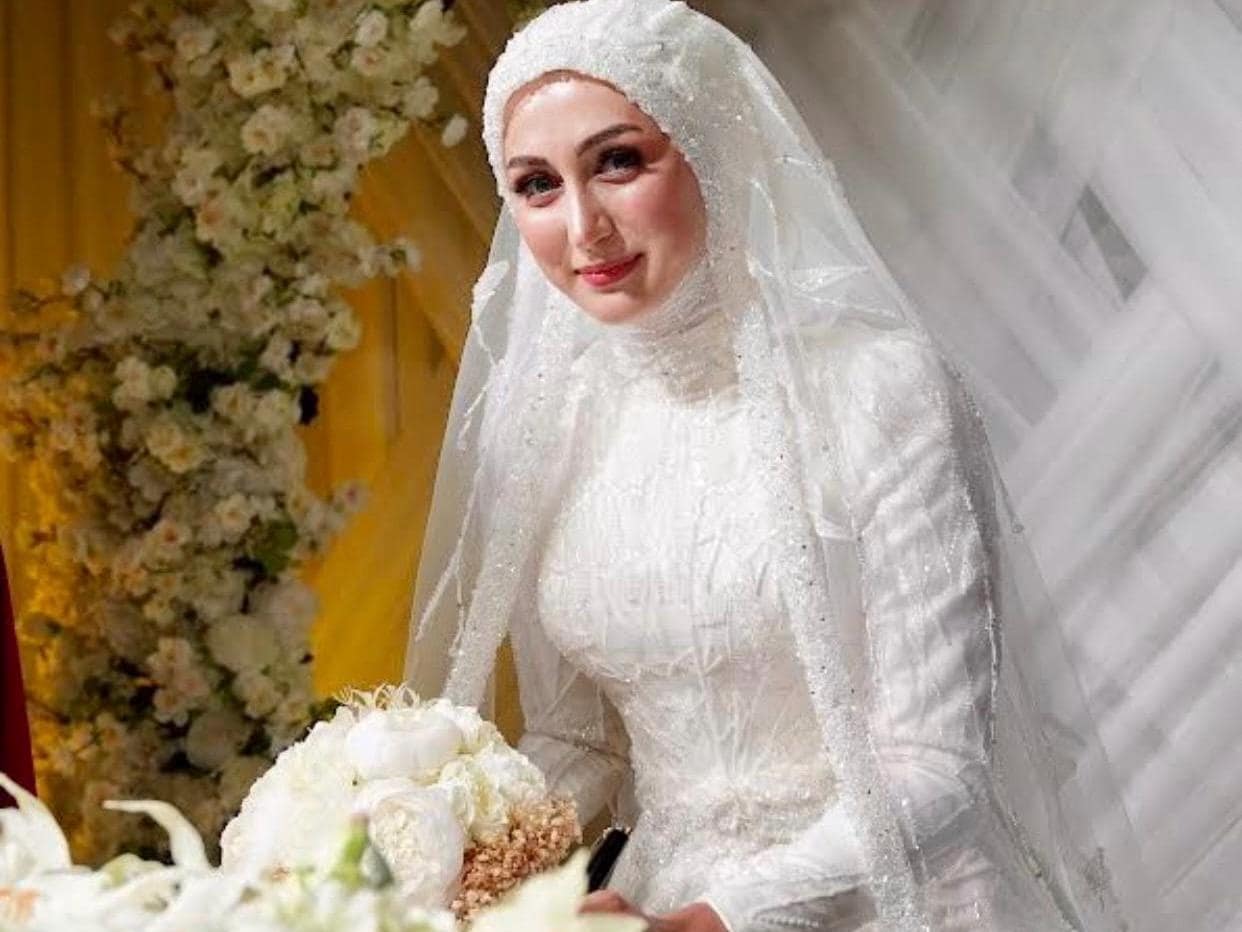 Custom Hijab Wedding Dress with Beaded Lace – Modest Long Sleeve A-Line Bridal Gown - image 4