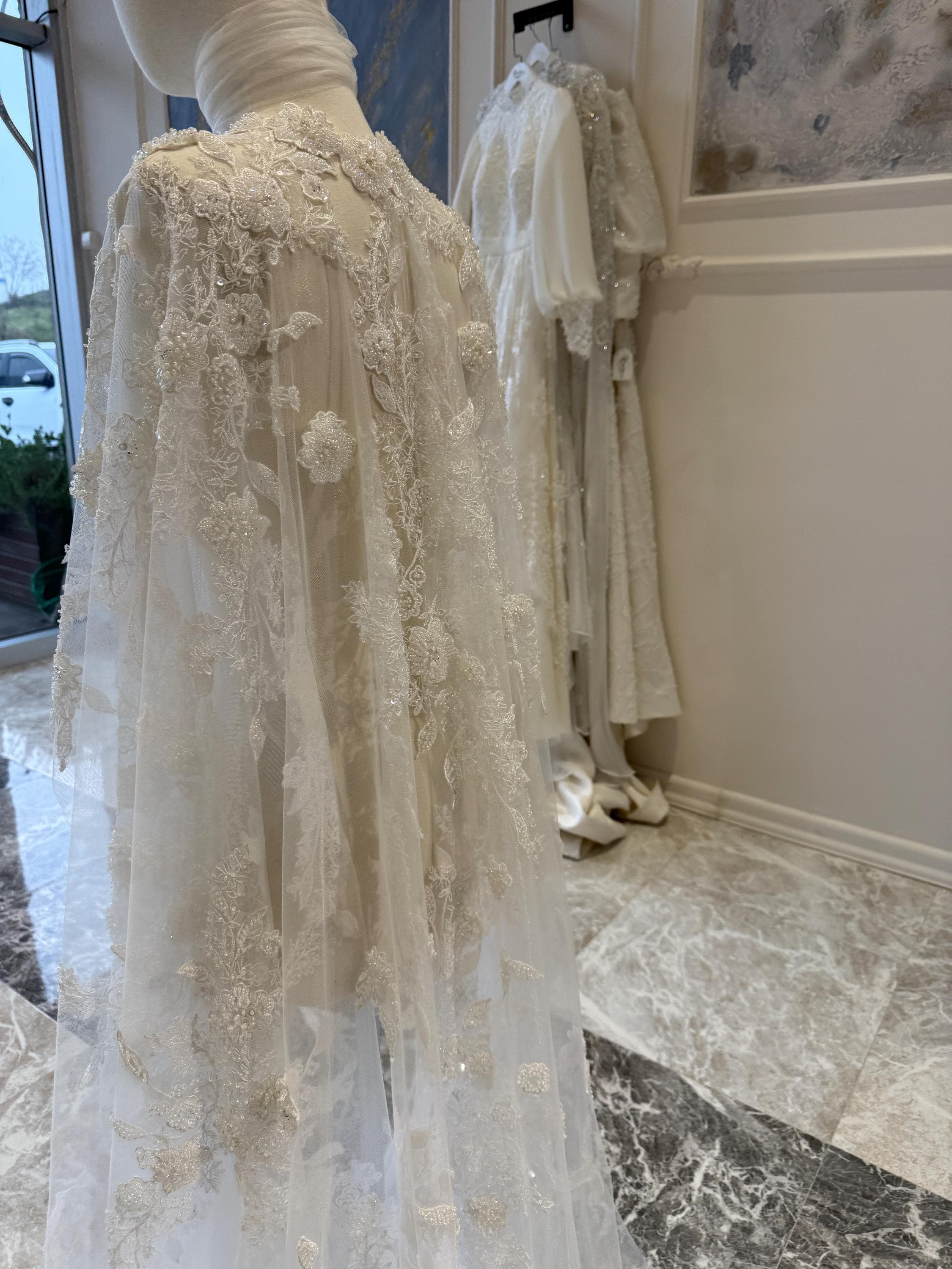 Modest Satin Hijab Wedding Dress – Custom Islamic Gown with Long Sleeves & Train - image 4