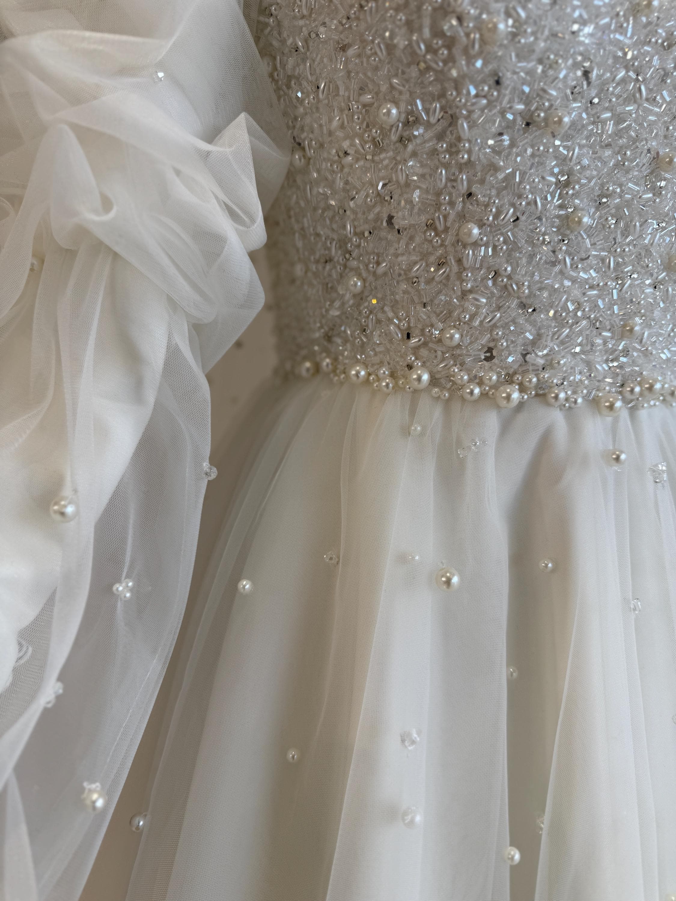 Pearl Beaded Hijab Wedding Dress: Custom Bridal - image 5