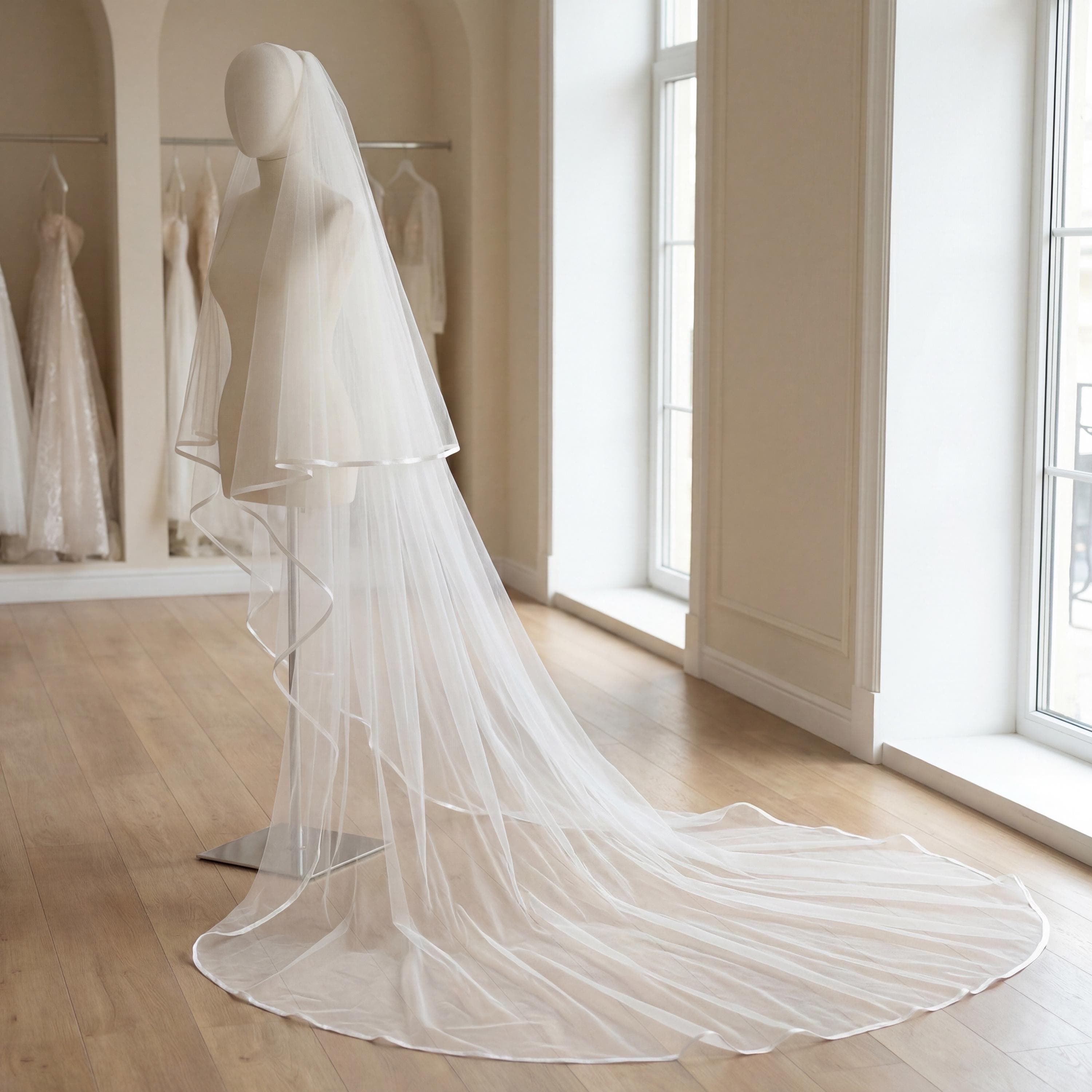 Bride veil Custom Length Modest Wedding Veil | Elegant Hijab Bridal Accessory - image 4