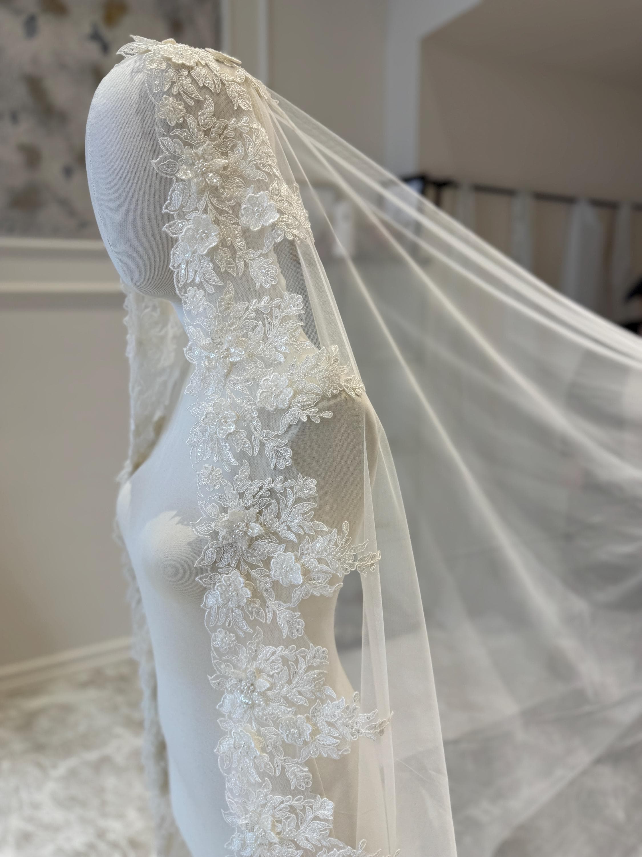 Luxurious Lace Bridal Veil Elegant Wedding Veil