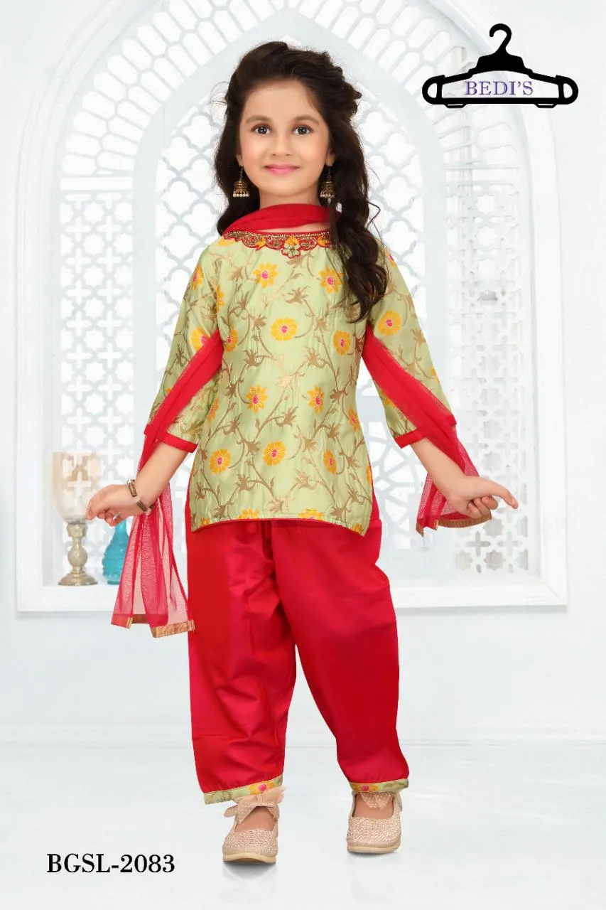 Patiala Suit Pakistani Salwar Kameez Girls indian Jaggo Mehndi dress Newborn-5yrs_BGSL-2083