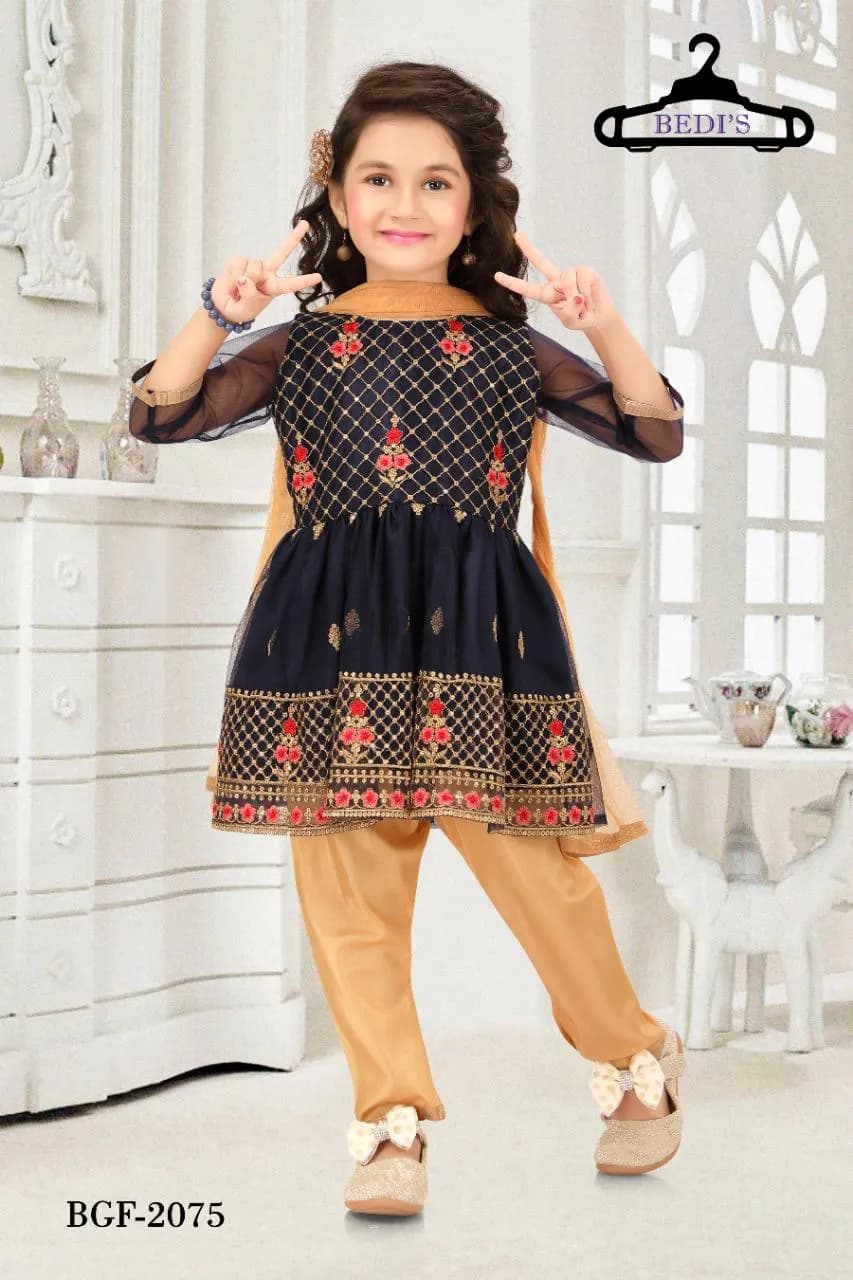 Girls' Anarkali Frock Suit: Indian Pakistani Party Dress (UK Size 0-5yrs)