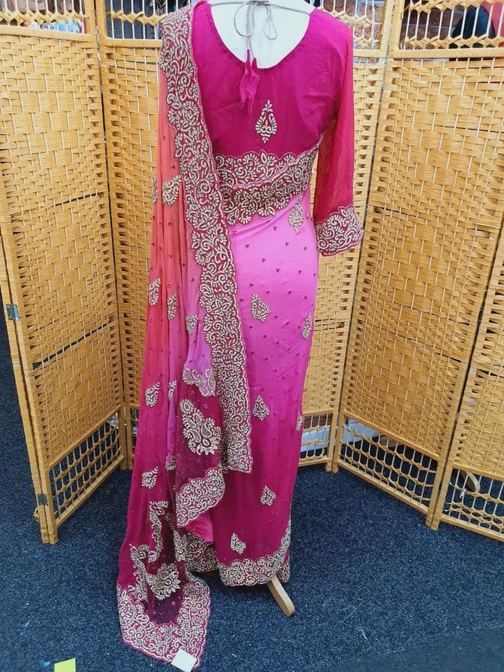 Indian Pakistani Designer Party Wear Stylish Stone Saree Sari with Blouse_SA-3025 - image 5