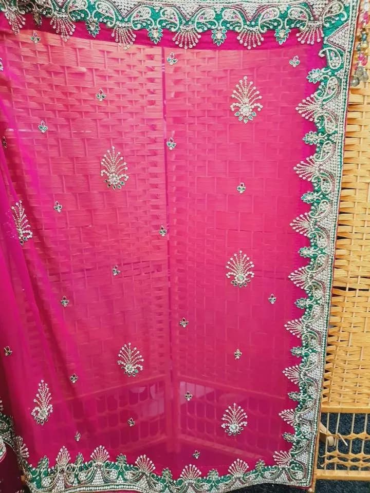 Stylish Stone Saree Party Wear Indian Pakistani Designer Sari with Blouse_SA-1075 - image 5