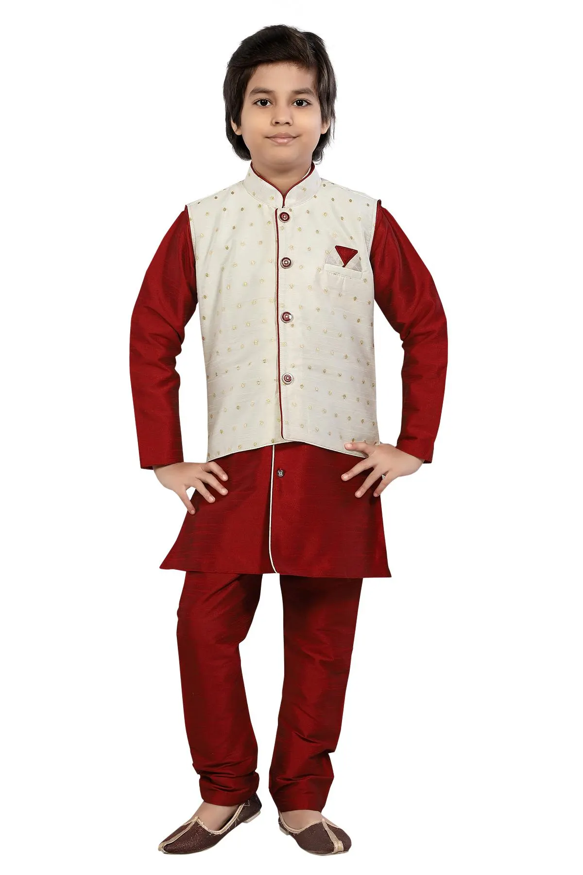 BOYS Sherwani Kurta Pyjama with waistcoat Indian Pakistani salwar kameez Eid Festival_SHW-2029
