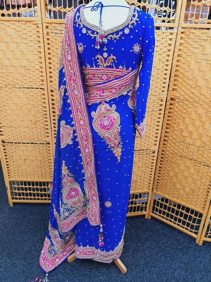 Indian Pakistani Designer Party Wear Stylish Stone Saree Sari with Blouse_SA-1077 - image 5