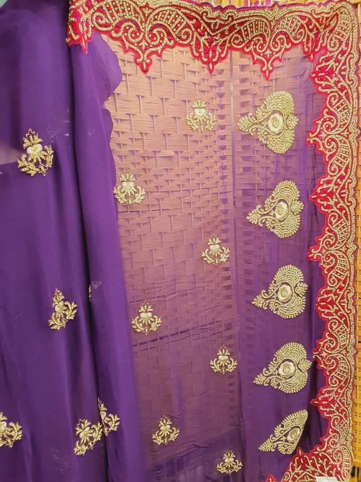 Indian Pakistani Stylish Party Wear Stone Saree Designer Sari with Blouse_SA-2405 - image 2