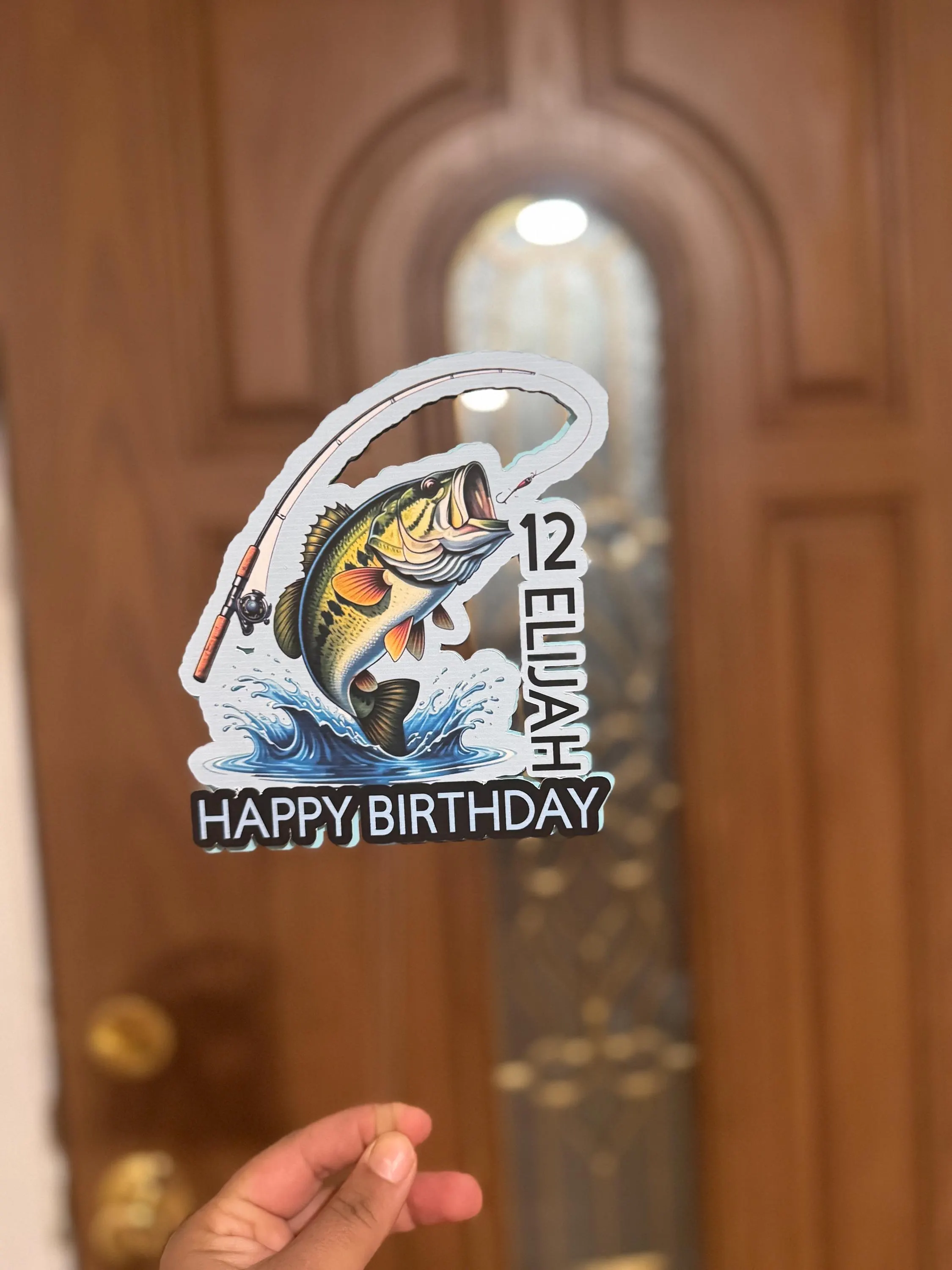 Cake toppers fishing fisherman saltwater  custom personalized name age and theme - image 3
