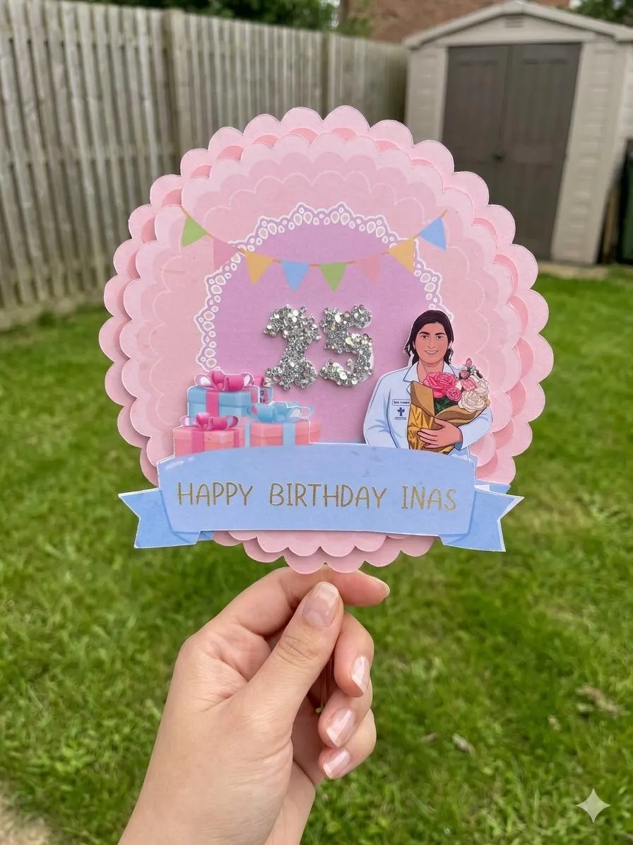 Custom Made 3D Layered Cake Topper personalized age and name theme