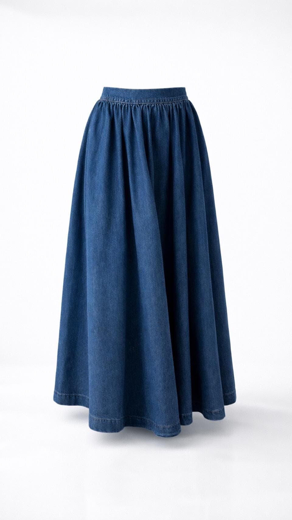 Maxi Denim Skirt Women Modest Cotton Skirt Long Jean Skirt High Waisted Elastic Waist A Line Skirt Modest Fashion Summer Fall Outfit - image 5