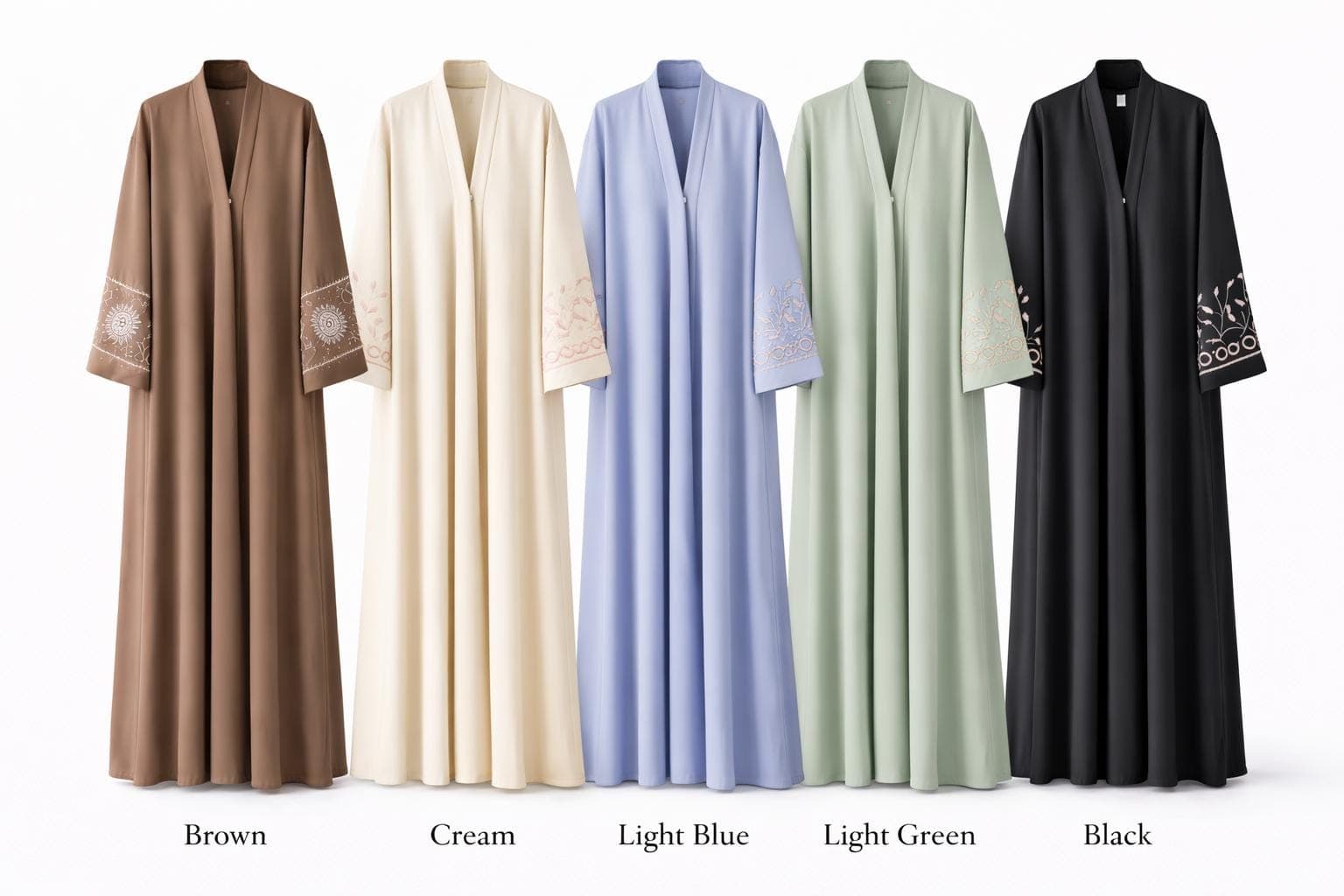 Luxury Eid Abaya with Pearl Embroidery | Elegant Ramadan Modest Dress | Muslim Open Abaya for Women | Eid Outfit - image 3