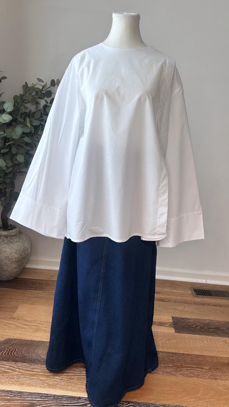 Modest Cotton Summer Top for Women | Loose Fit Long Sleeve Blouse | Muslim Modest Wear Tunic | Lightweight Breathable Everyday Top | Oversiz - image 4