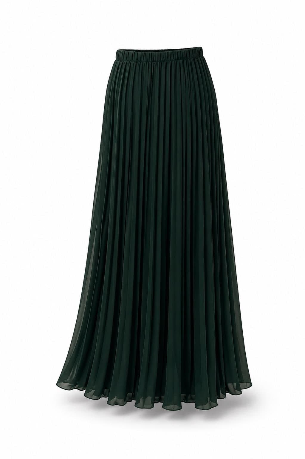 Modest Maxi Skirt Pleated Long Skirt Women High Waisted Chiffon Skirt Hijabi Outfit Elegant Flowing Skirt - image 3