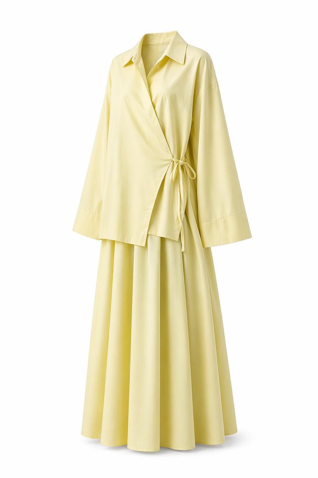 Modest Cotton Wrap Blouse Women | Lightweight Summer Top | Breathable Loose Fit Long Sleeve | Elegant Minimal Modest Outfit | Side Tie Top - image 5