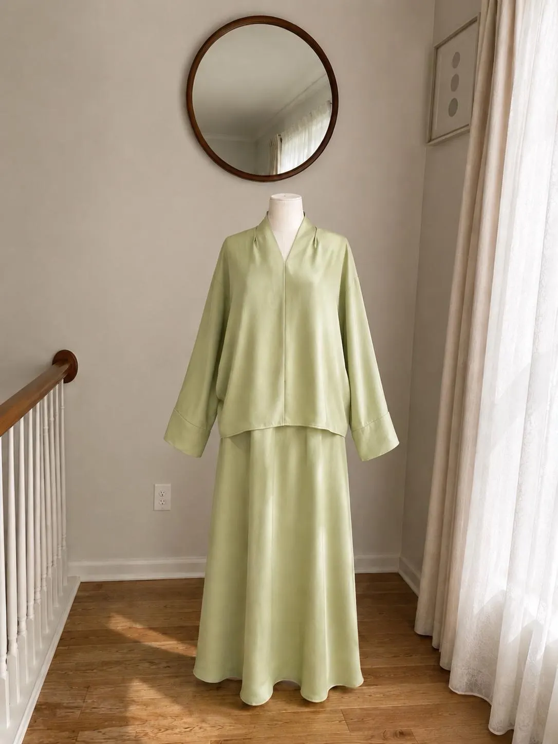 Summer Modest Abaya Set | Muslim Maxi Skirt & Oversized Top | Lightweight Elegant Matching Set for Women