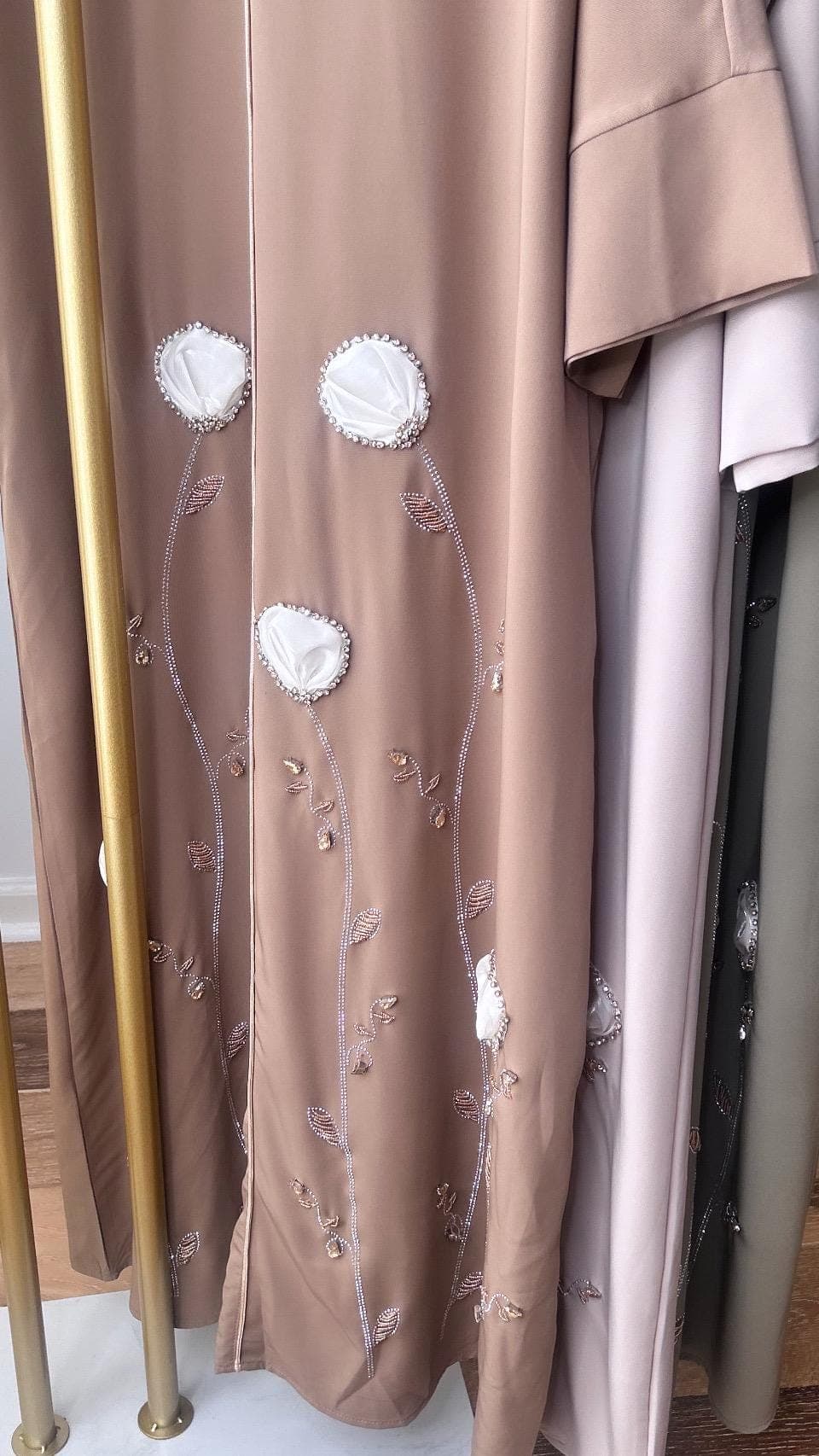 Eid Abaya Dress for Women | Luxury Embroidered Kaftan Abaya | Modest Muslim Maxi Dress | Ramadan Islamic Clothing | Elegant Open Front Abaya - image 5